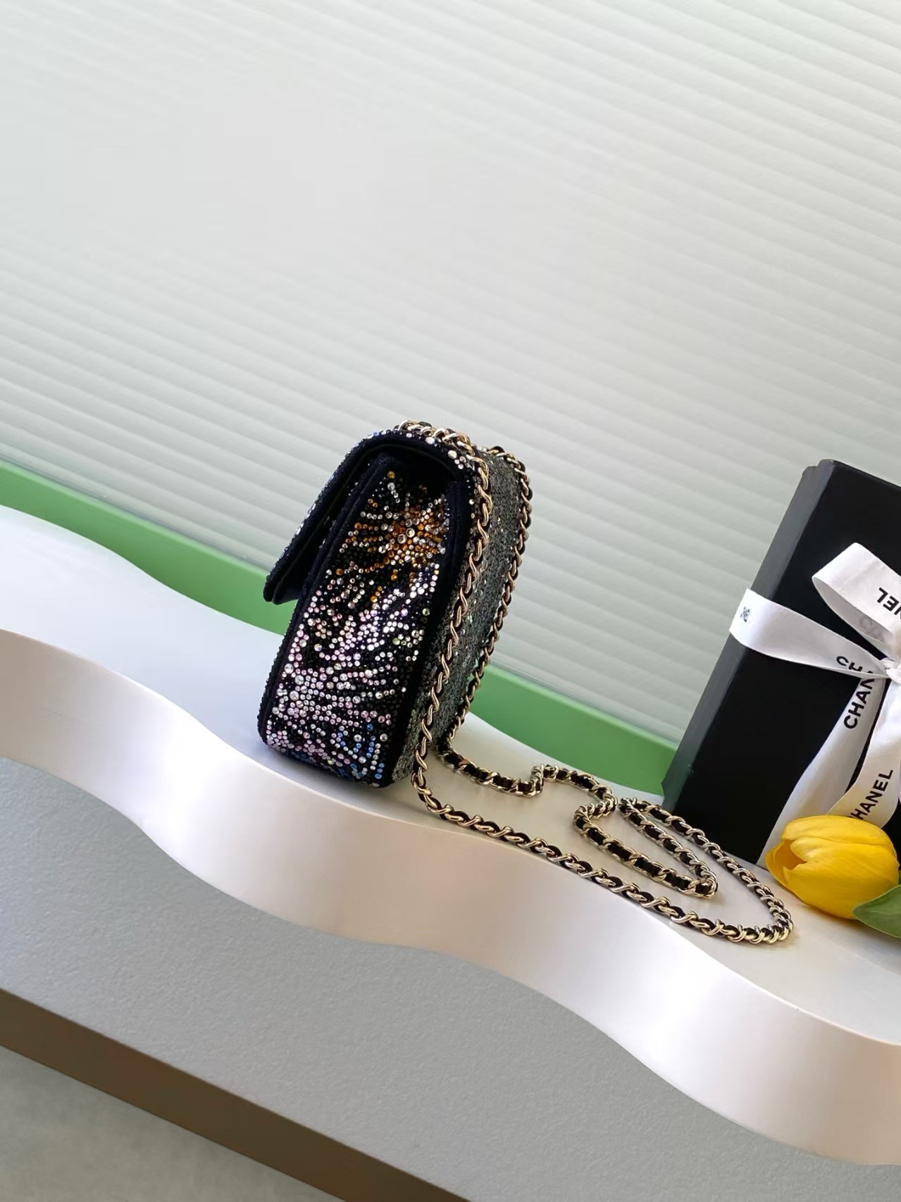 Ch*el evening bag 14x21x8cm