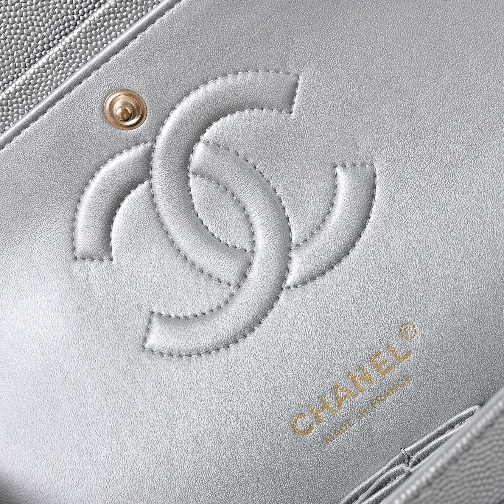 Ch*el classic flap light gold hardware a01112 15.5x25.5x6.5cm