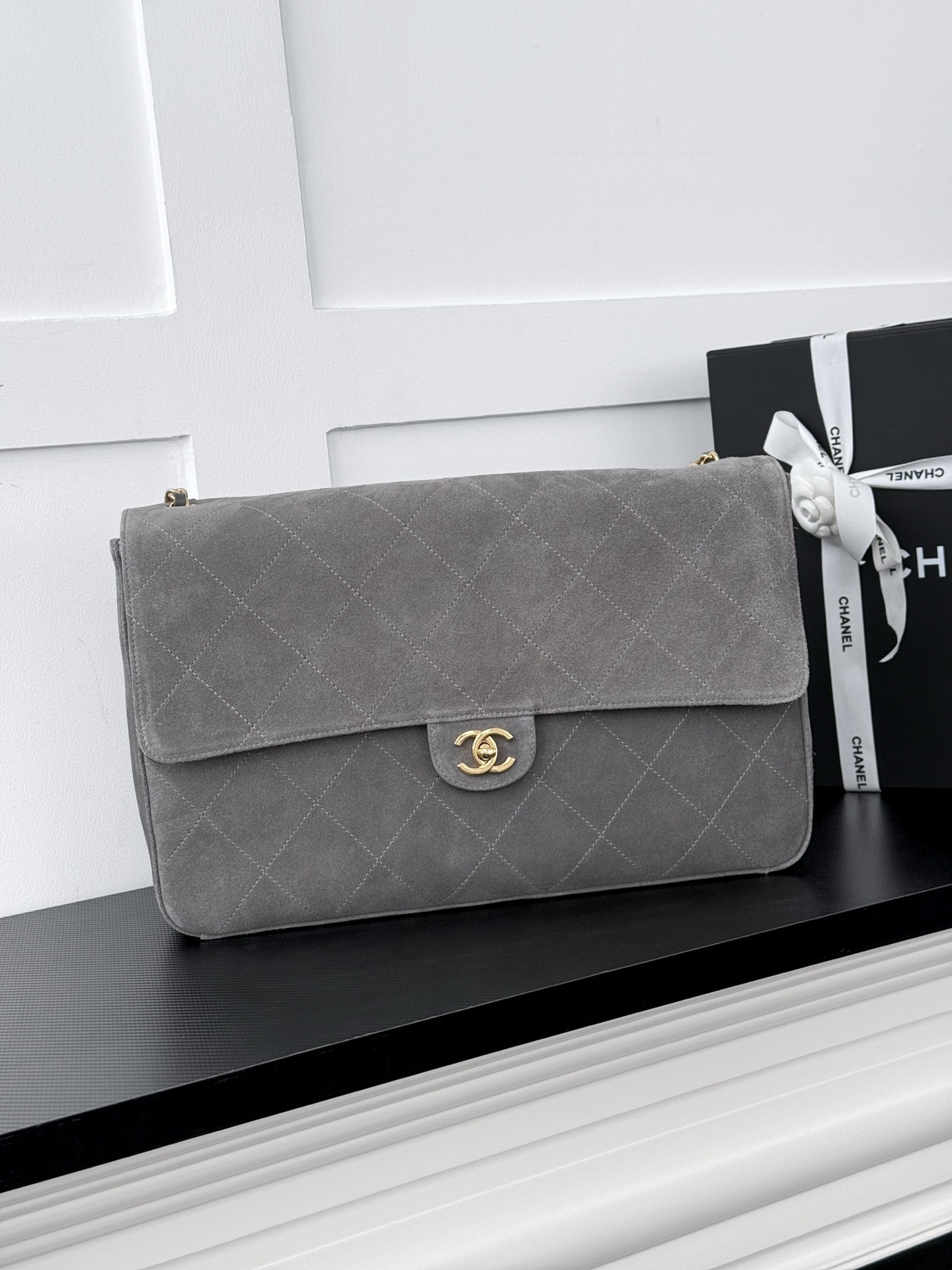 Ch*el flap bag as6628 38.5x26x11cm