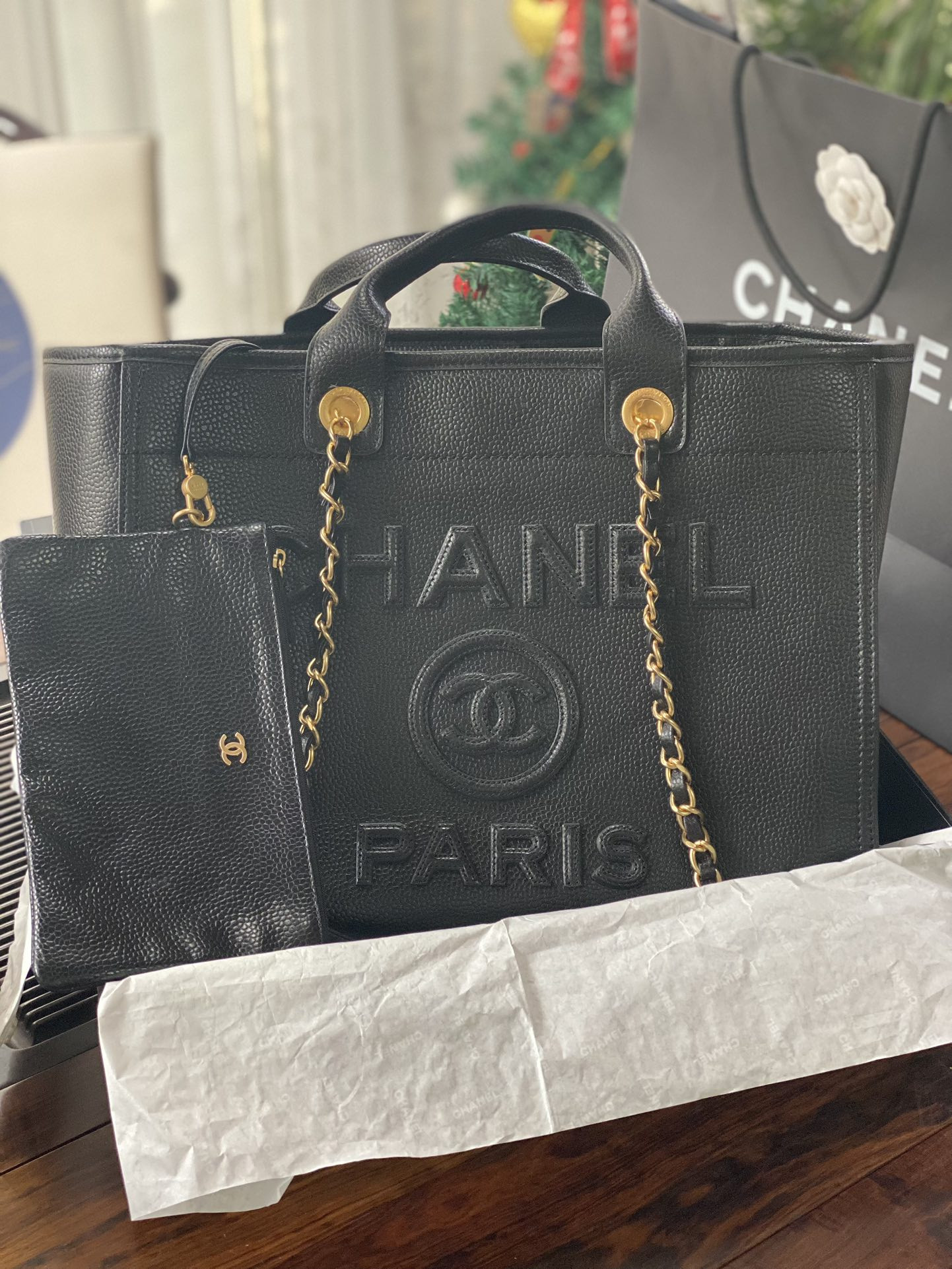 Ch*el large tote a66941 30x50x22cm