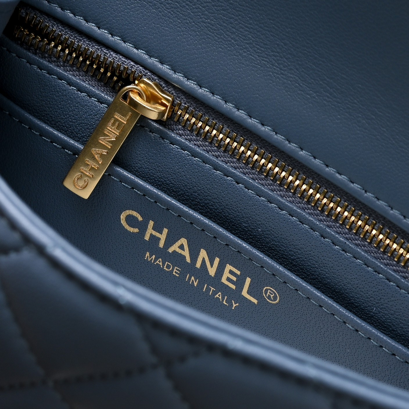 Ch*el mini flap bag misty blue as1786 13.5x17x8cm
