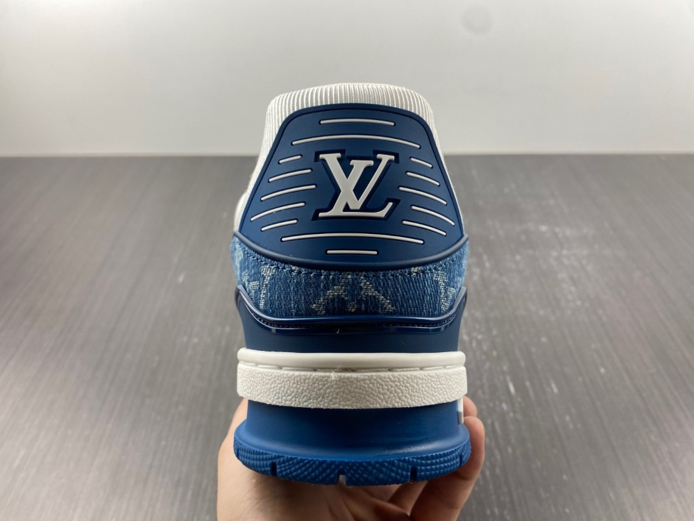 1V Trainer Monogram Denim White Blue