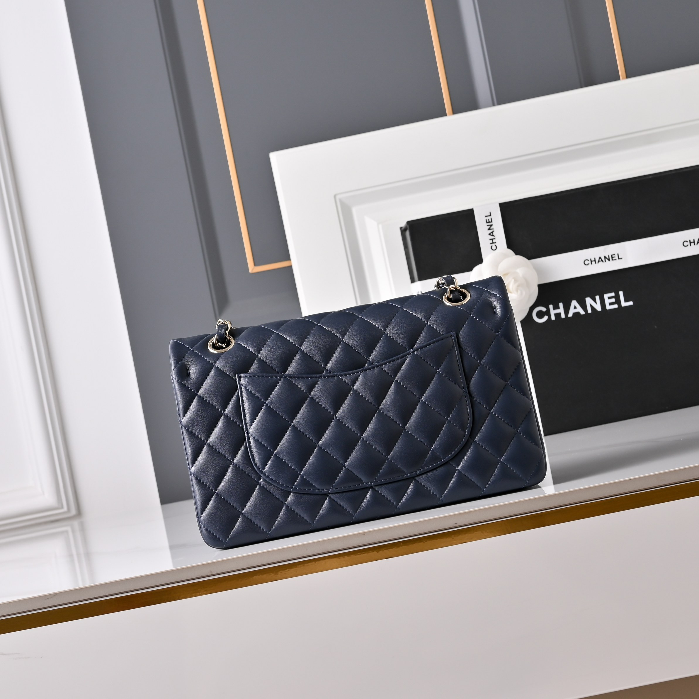 Ch*el classic flap handbag a01112 15.5x25.5x6cm