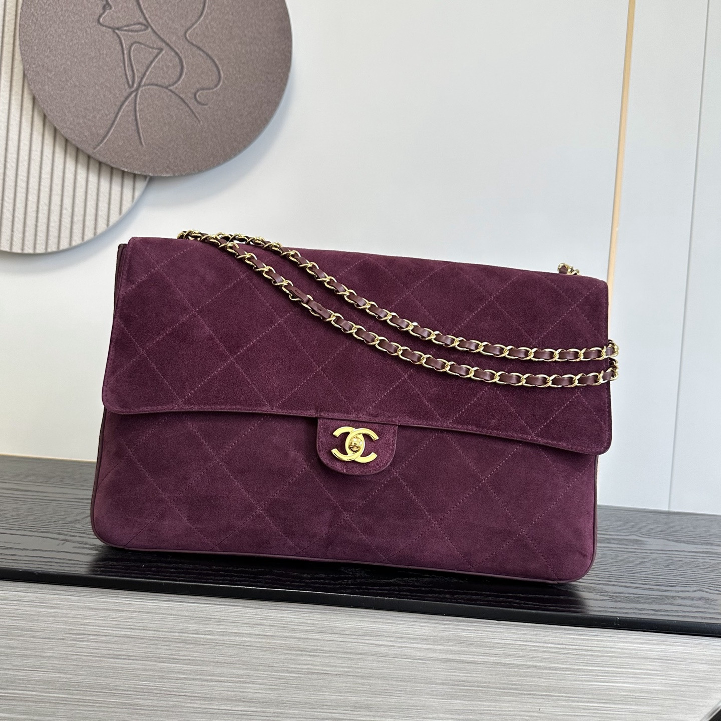 Ch*el flap bag as6234 38.5x26x11cm