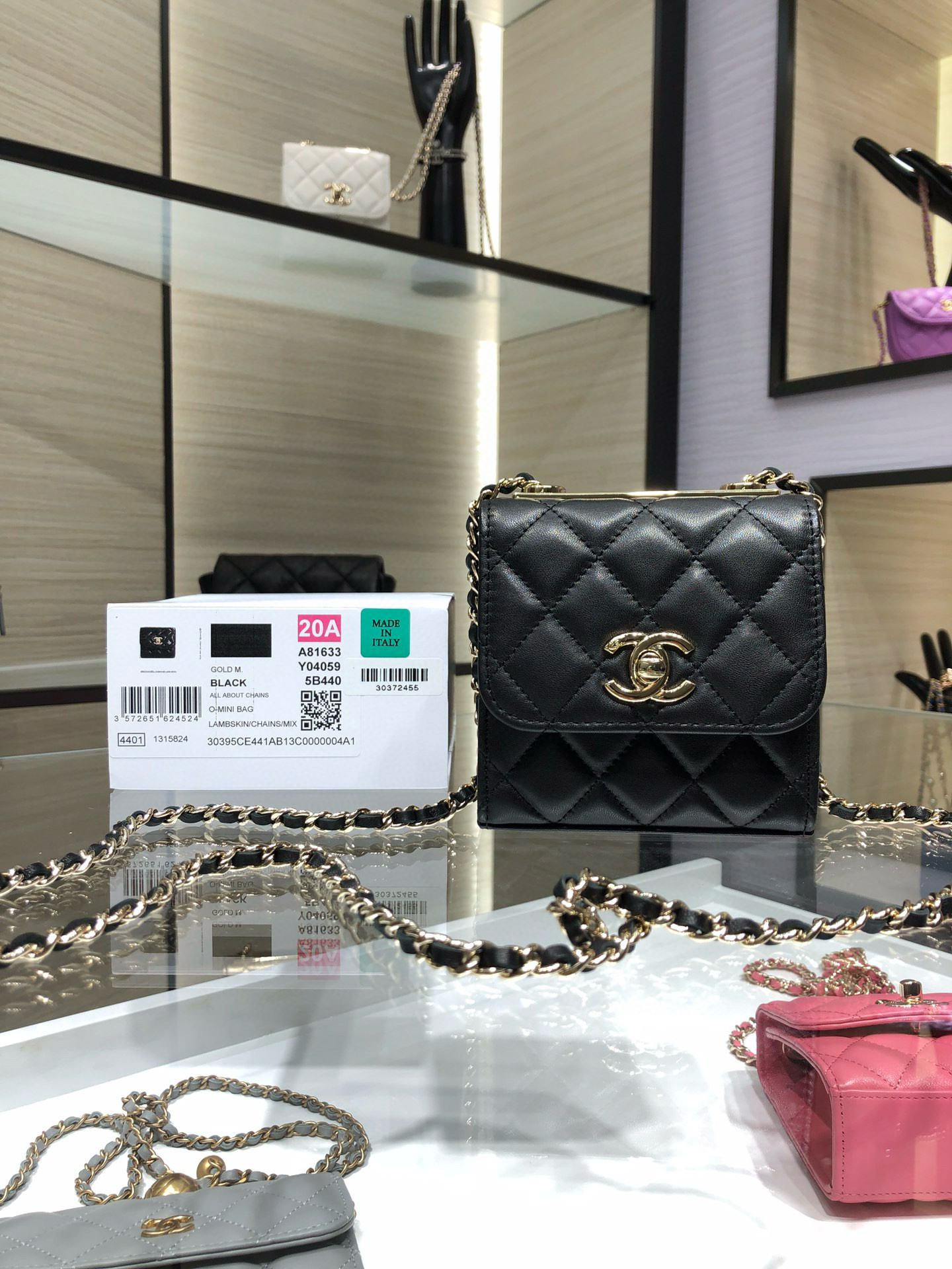 Ch*el mini trendy cc bag 11x11x5cm