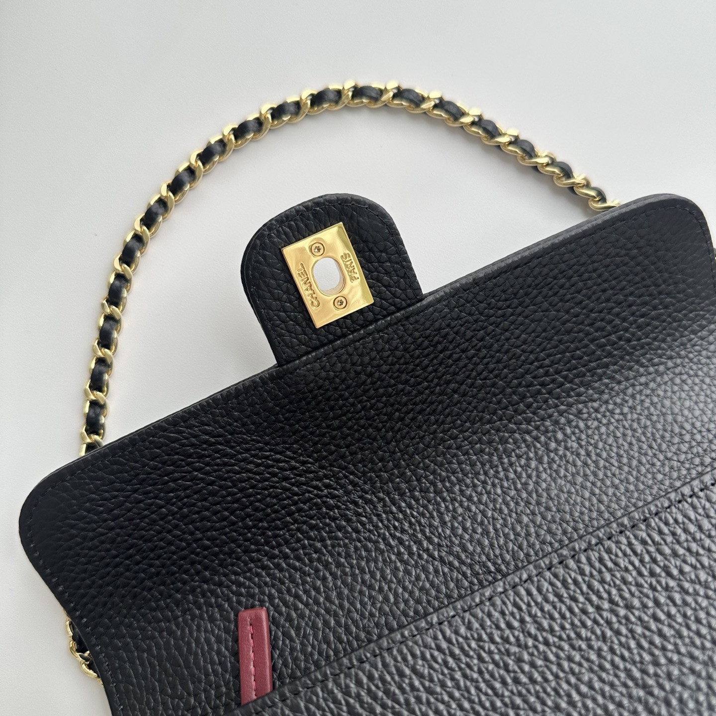 Ch*el flap bag as6340 12x22x4cm