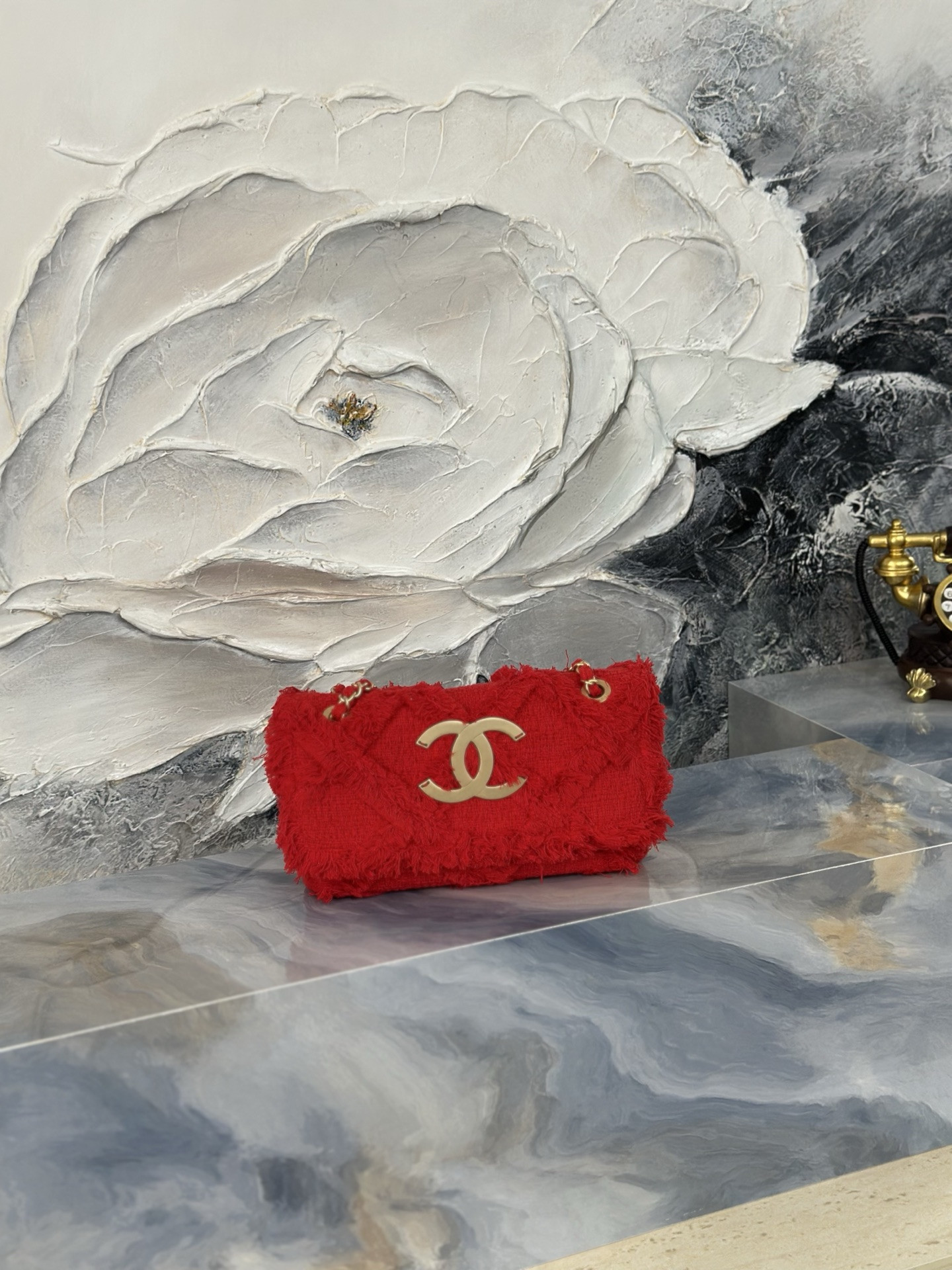 Ch*el vintage flap bag as3318 17x27x6.5cm