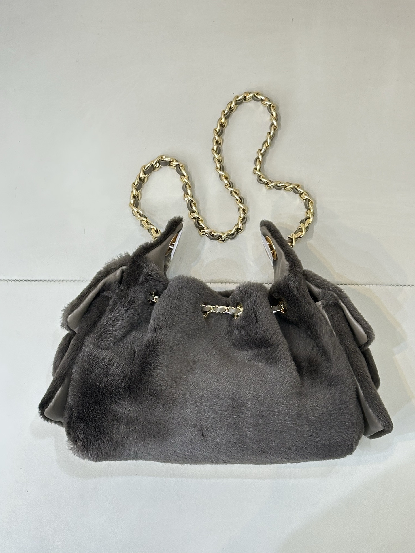 Ch*el 25c bucket bag brown 20x22x12.5cm