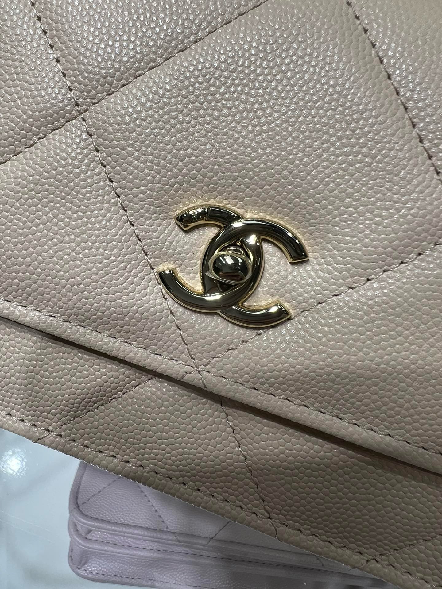 Ch*el flap bag with top handle wallet on chain 11x18.5x6cm