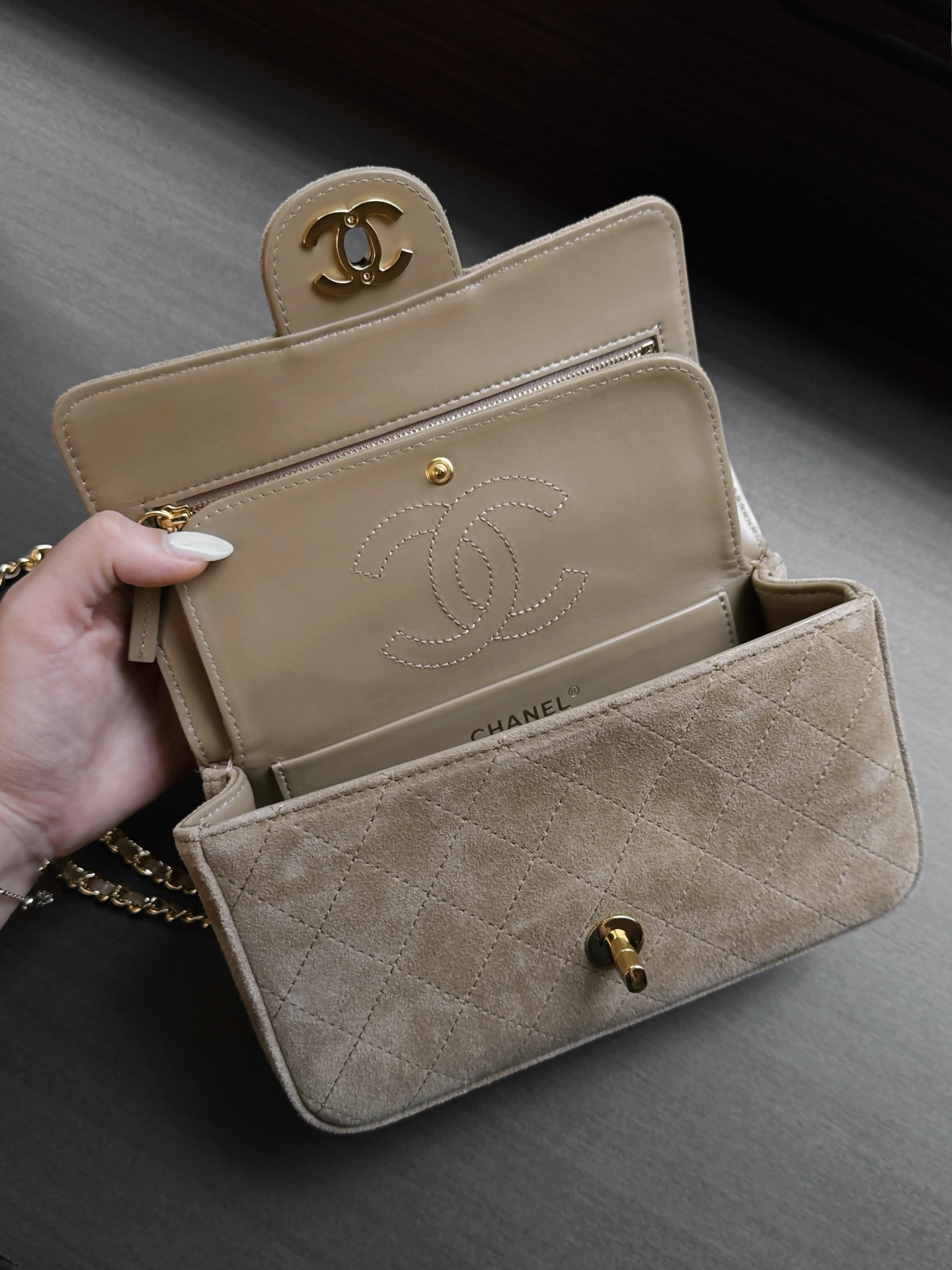Ch*el mini flap bag as6626 12x20x6cm