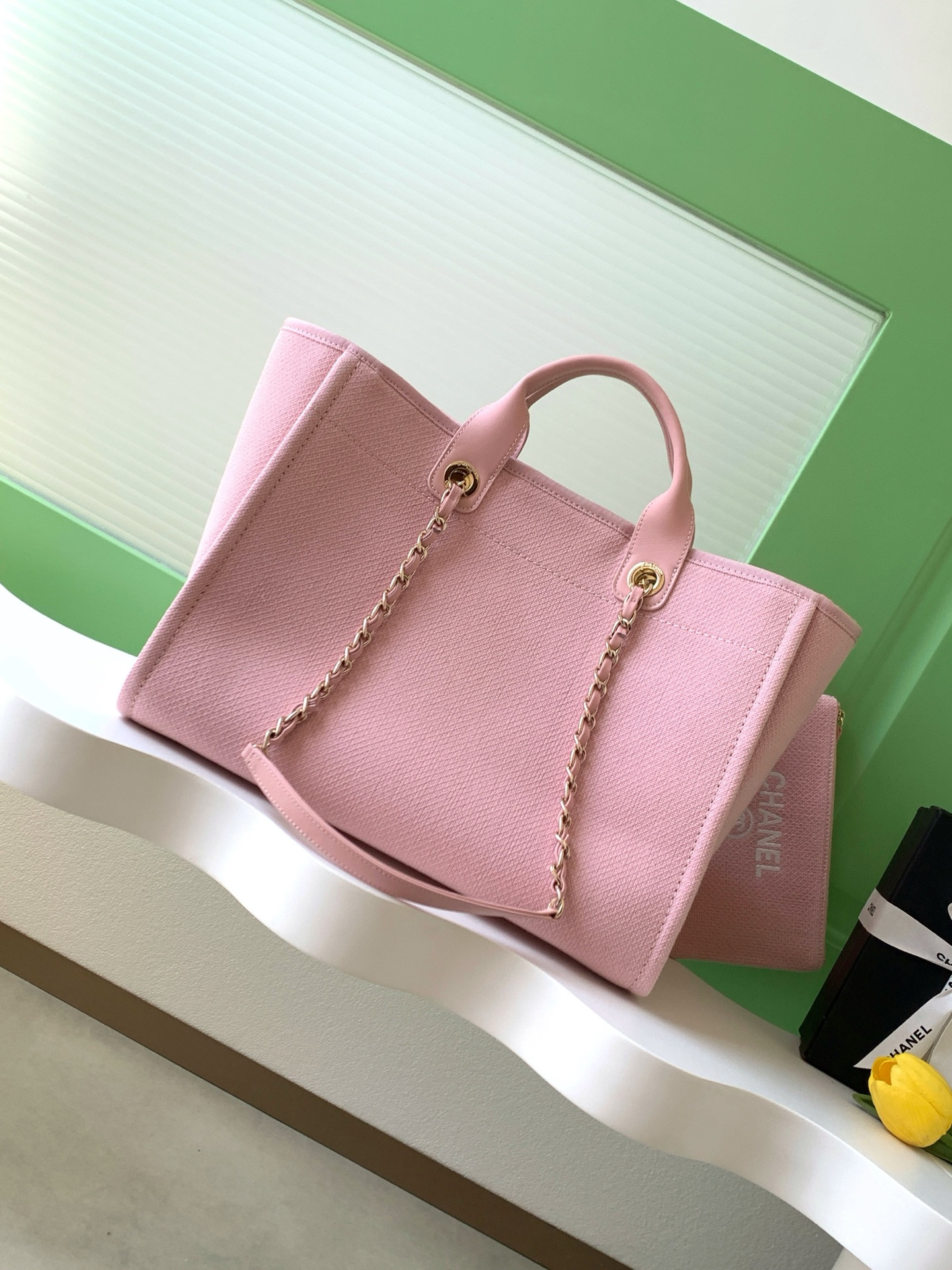 Ch*el deauville tote shopping bag 38x13x22cm
