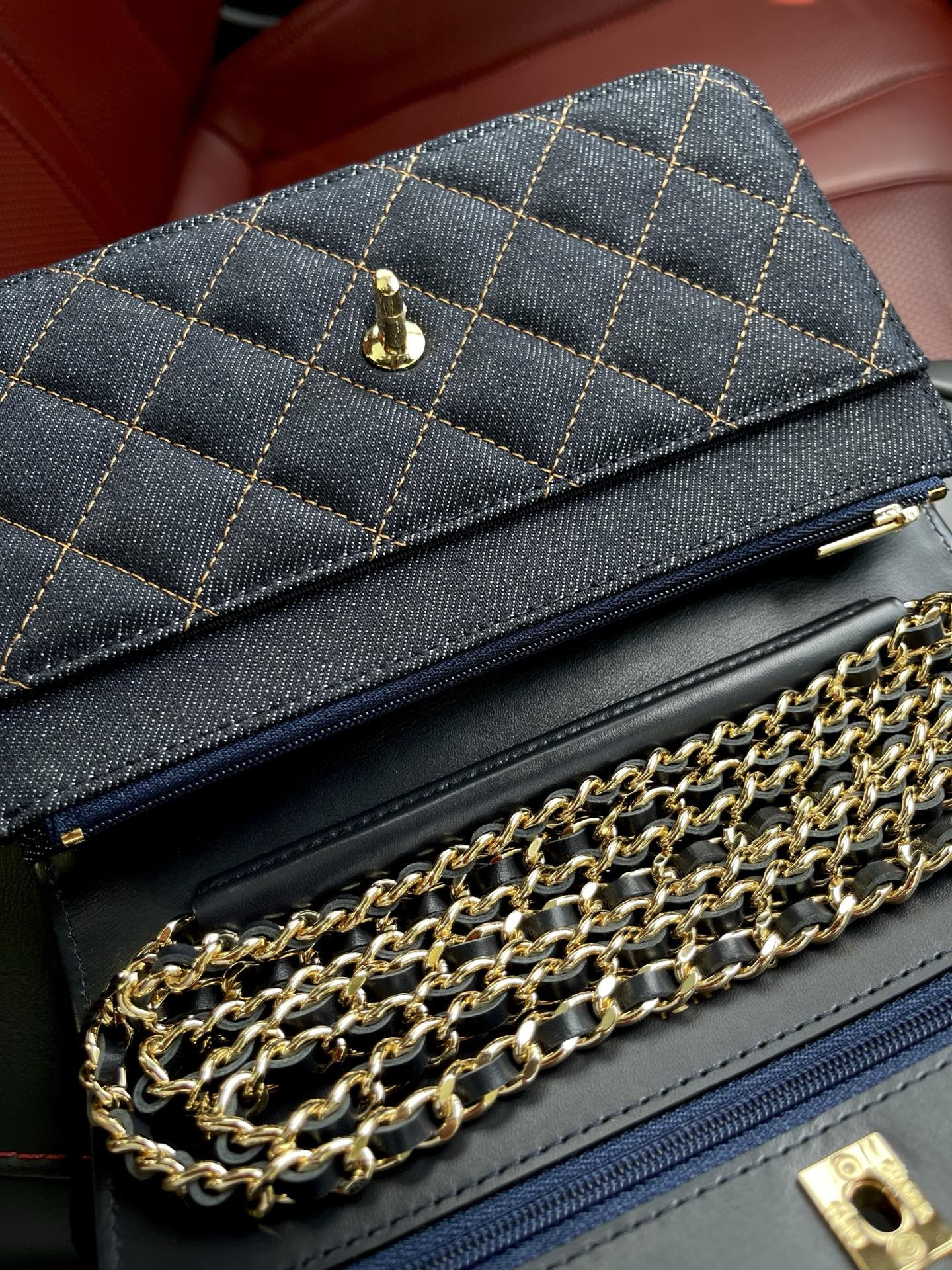 Ch*el woc classic wallet on chain 19.5x12x3.5cm