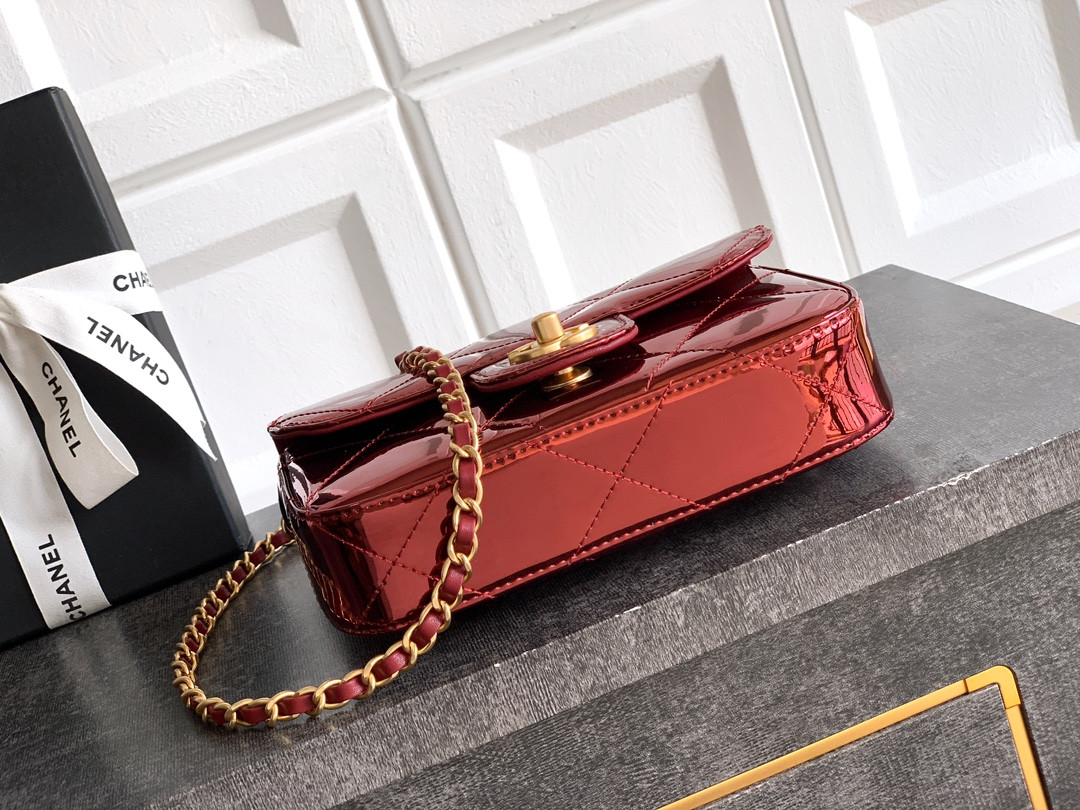 Ch*el mini flap bag with top handle 13x18.5x4.5cm