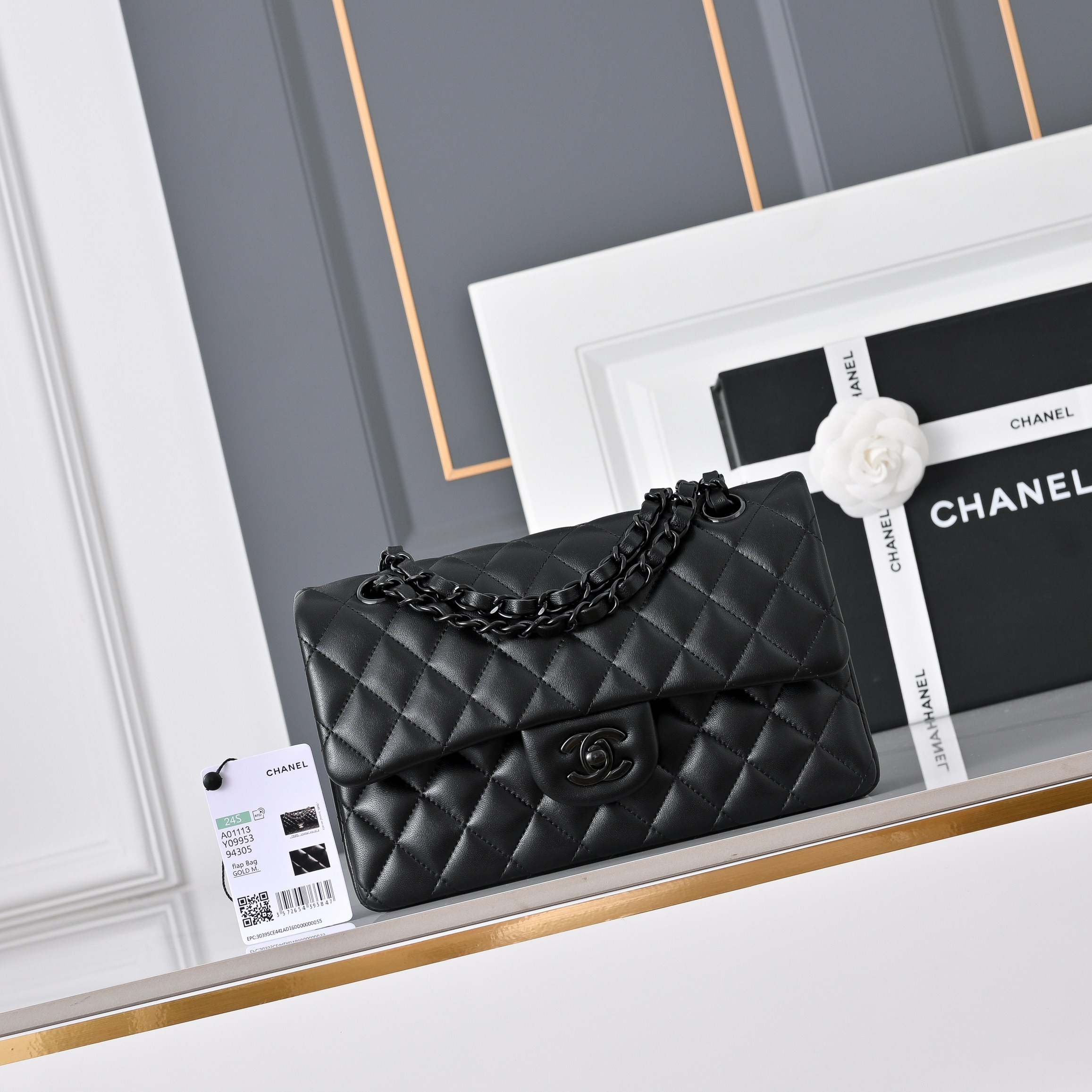 Ch*el classic flap handbag a01113 23x14.5x6cm