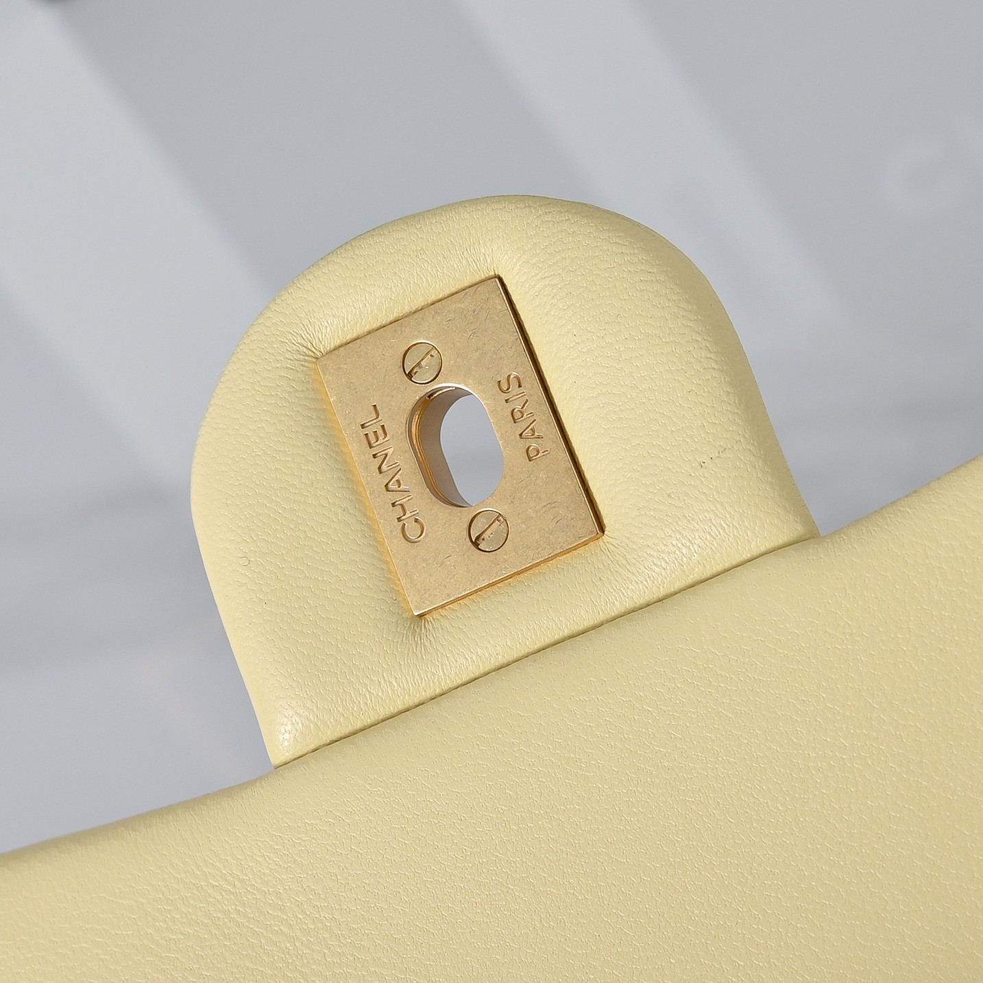 Ch*el mini flap bag butter yellow as1786 13.5x17x8cm