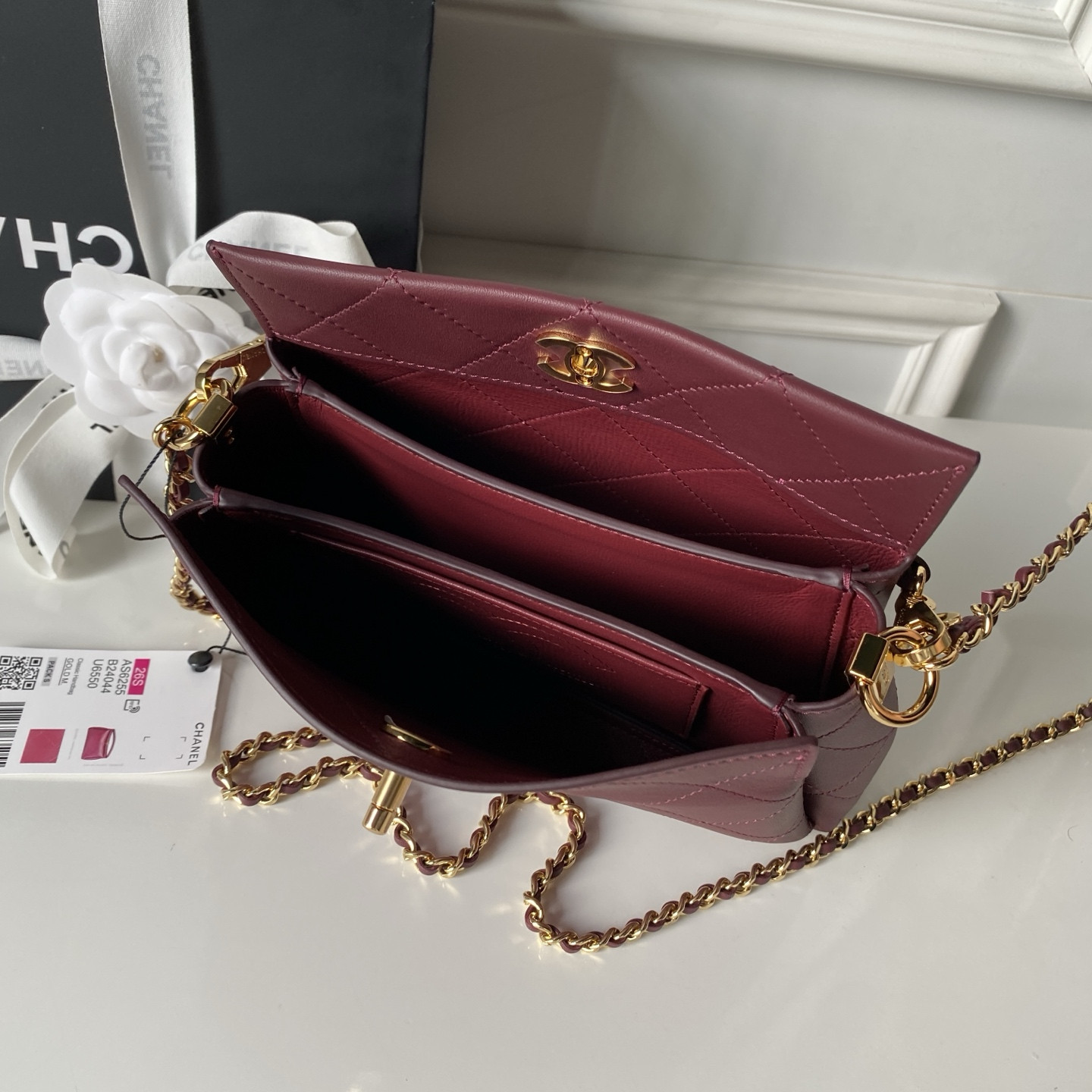 Ch*el hobo bag as6255 16x23x7cm