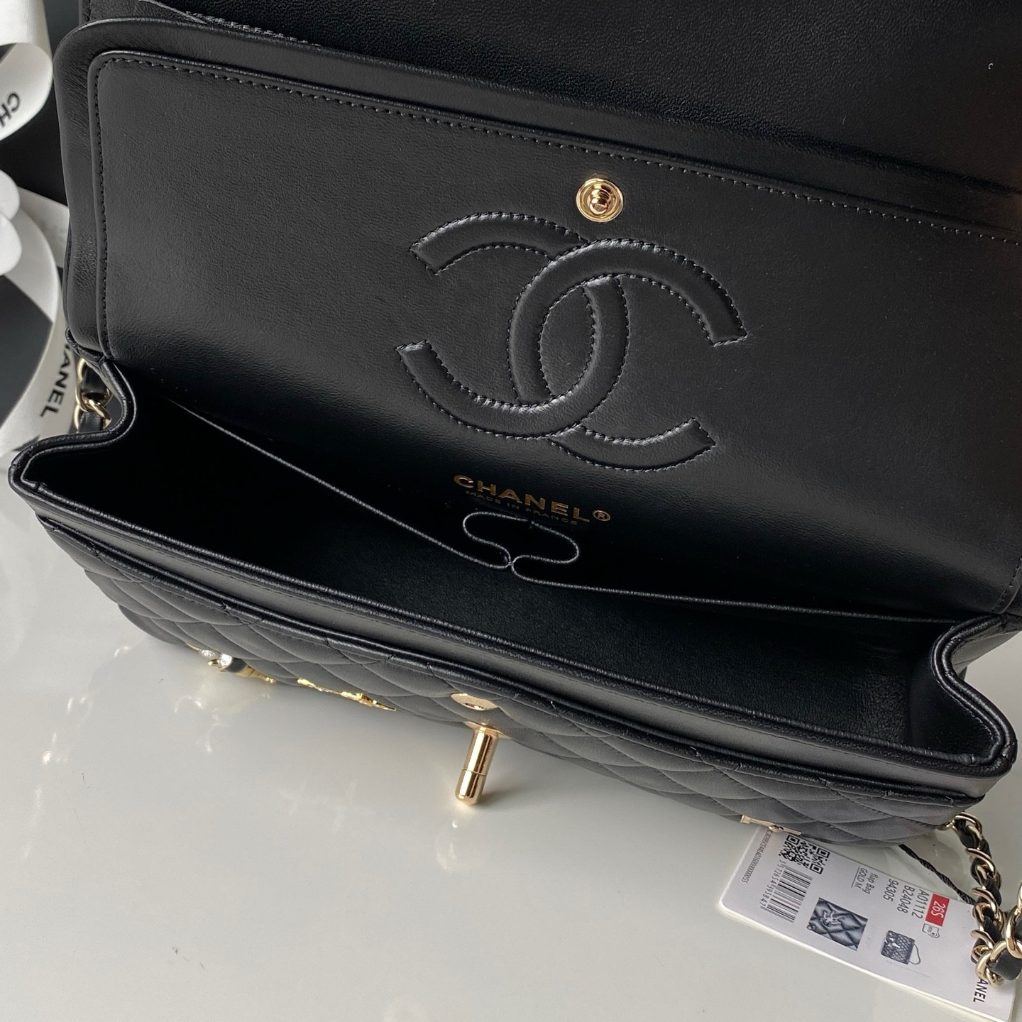 Ch*el classic flap bag a01112 15x25x6cm