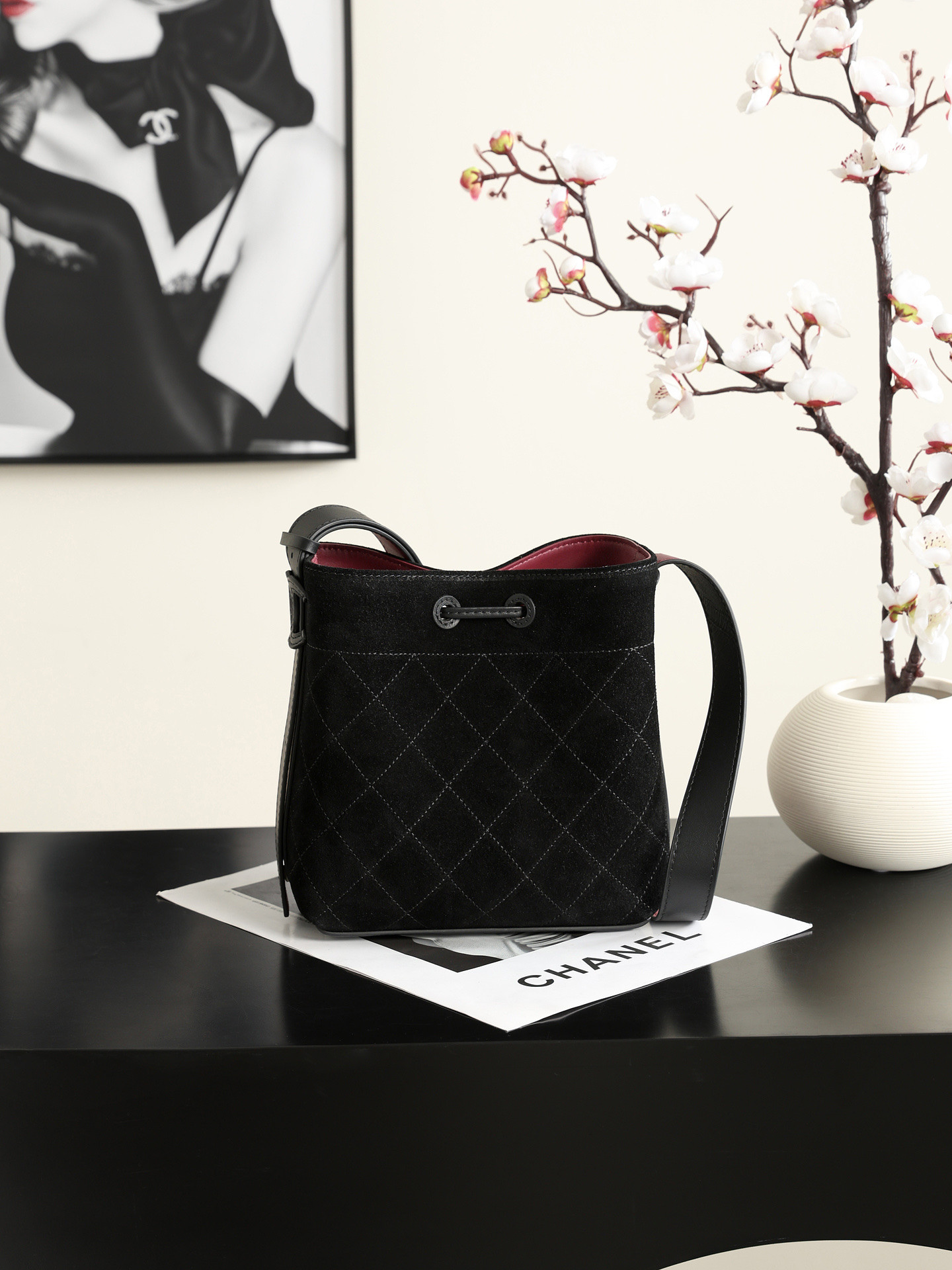 Ch*el bucket bag as6537 18x18x10cm
