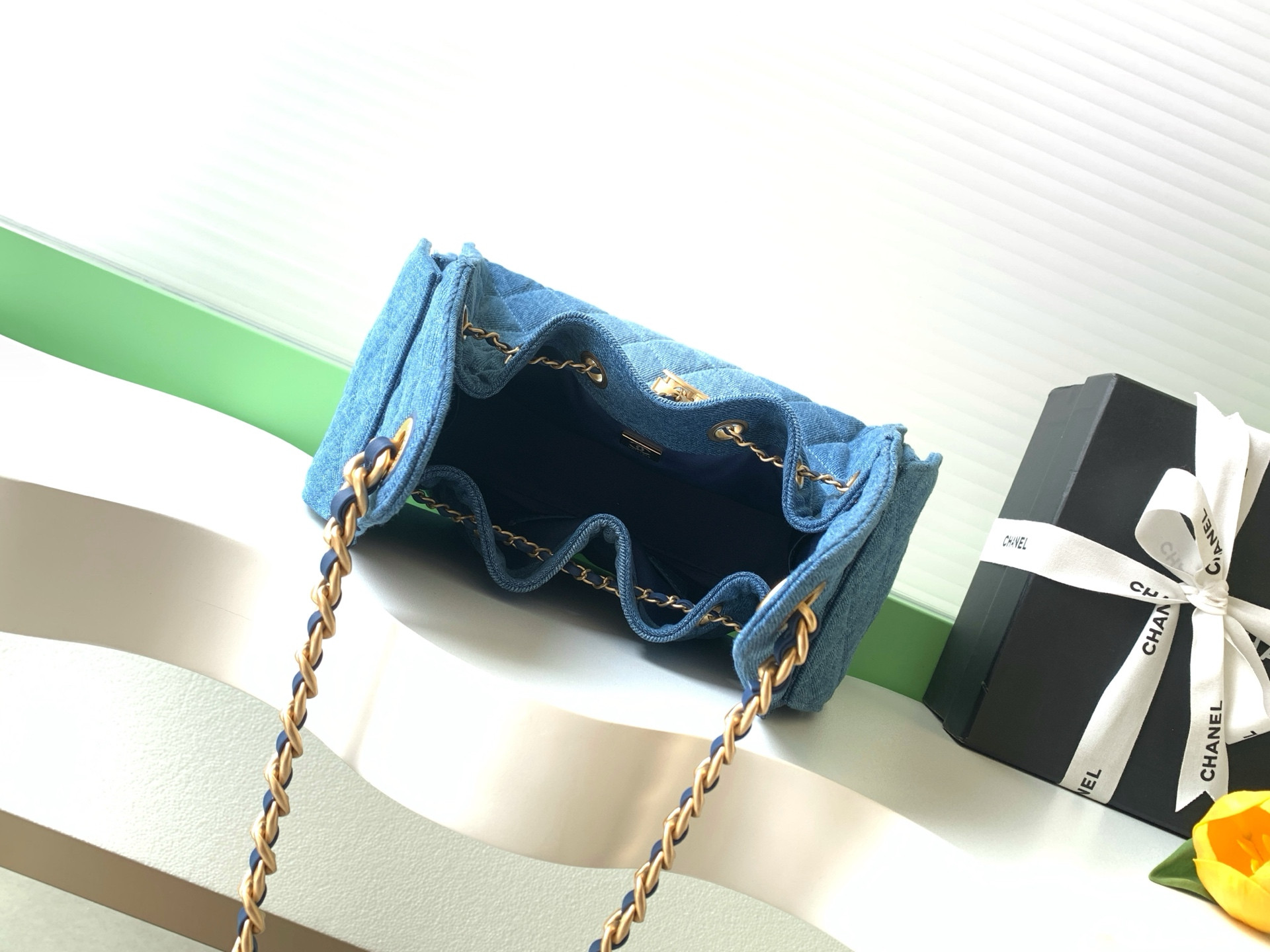 Ch*el 25 small bucket hobo handbag as5293 30x26x14cm