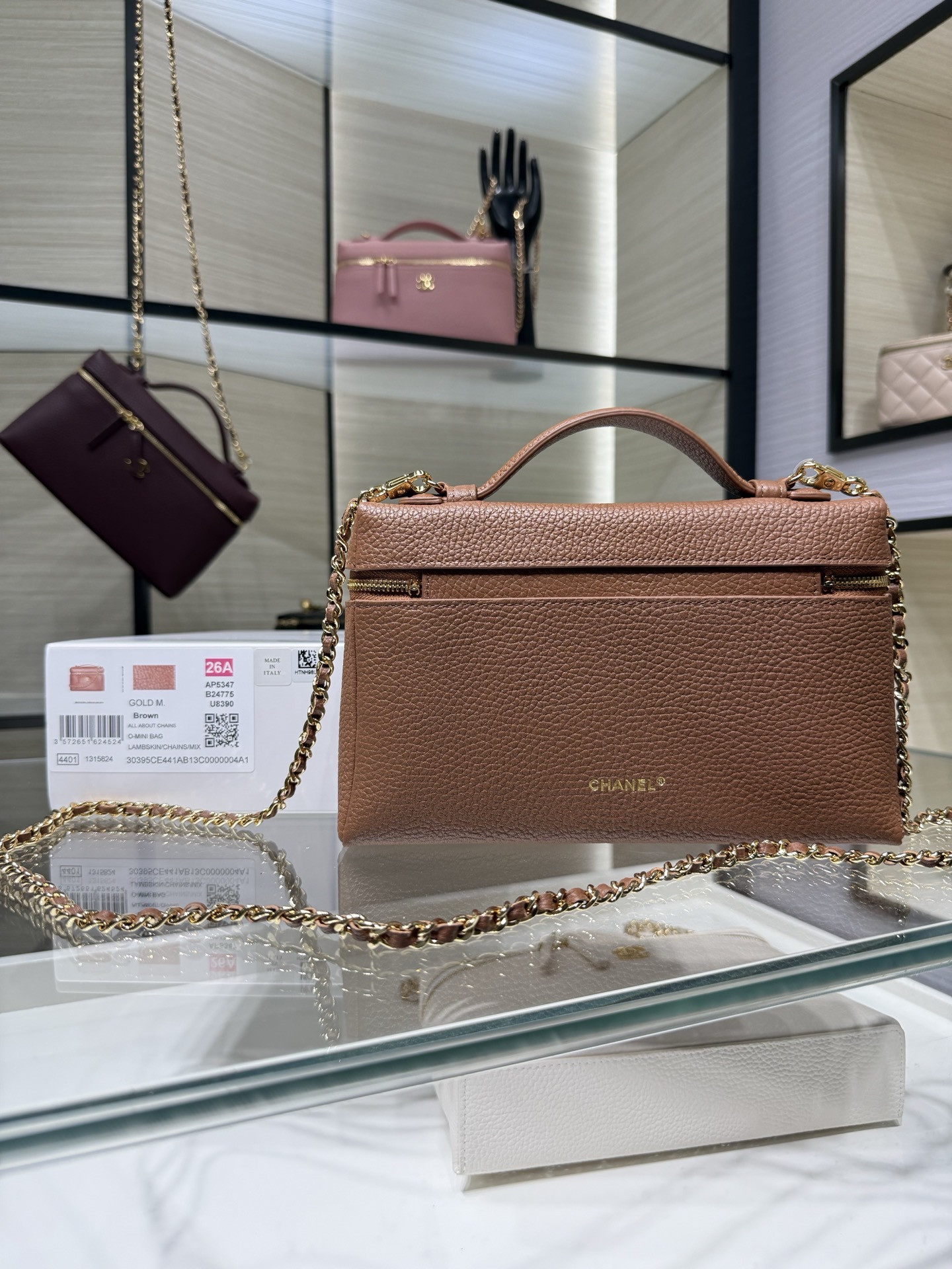 Ch*el classic vanity with chain handbag ap5347 15x23x5cm