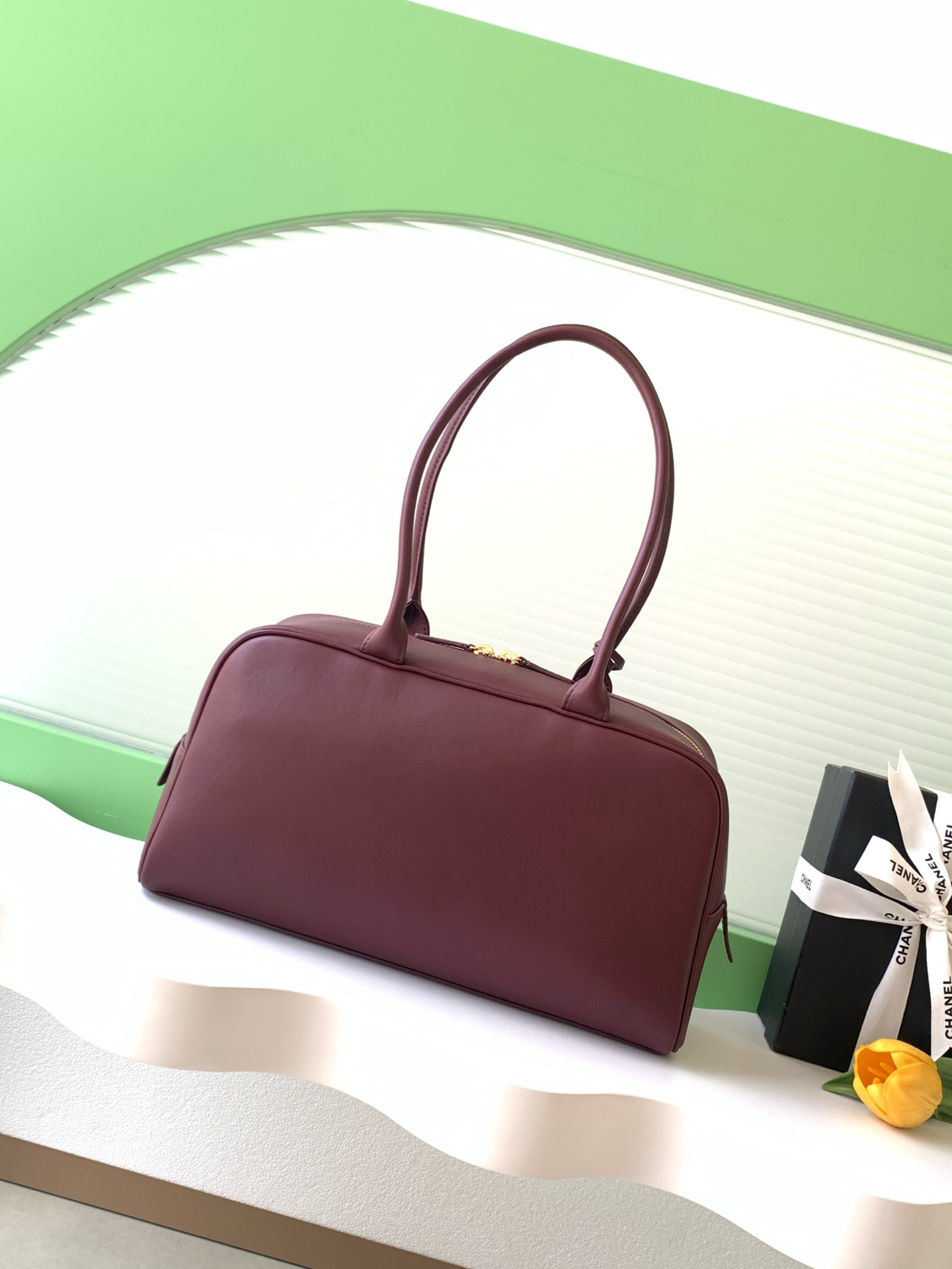 Ch*el large bowling bag as6211 19x35.5x12.5cm