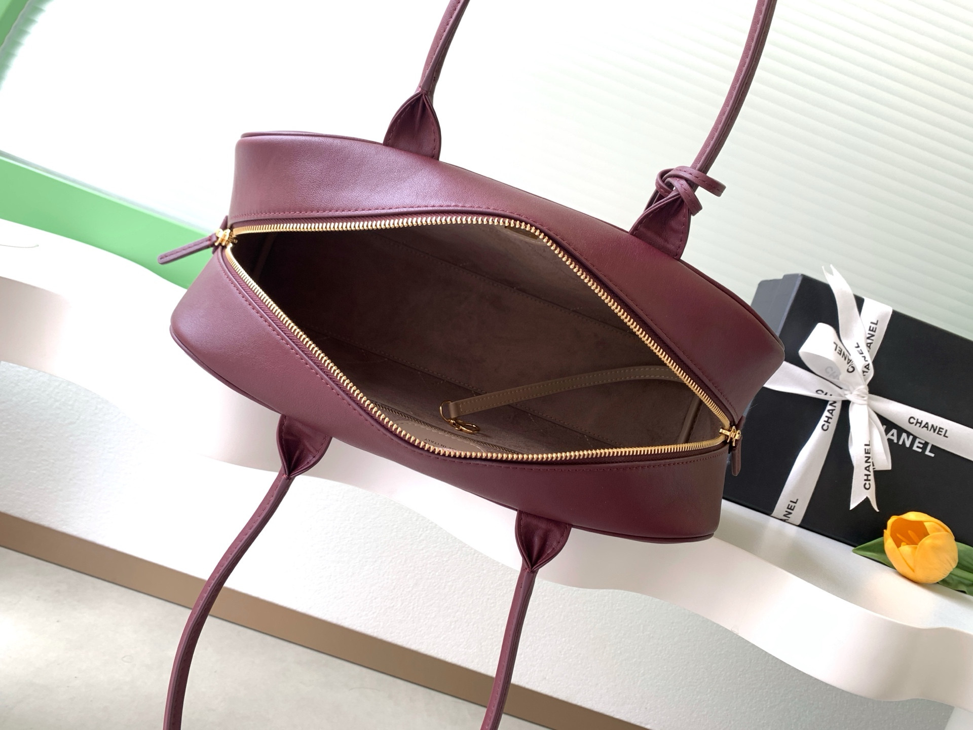 Ch*el large bowling bag as6211 19x35.5x12.5cm