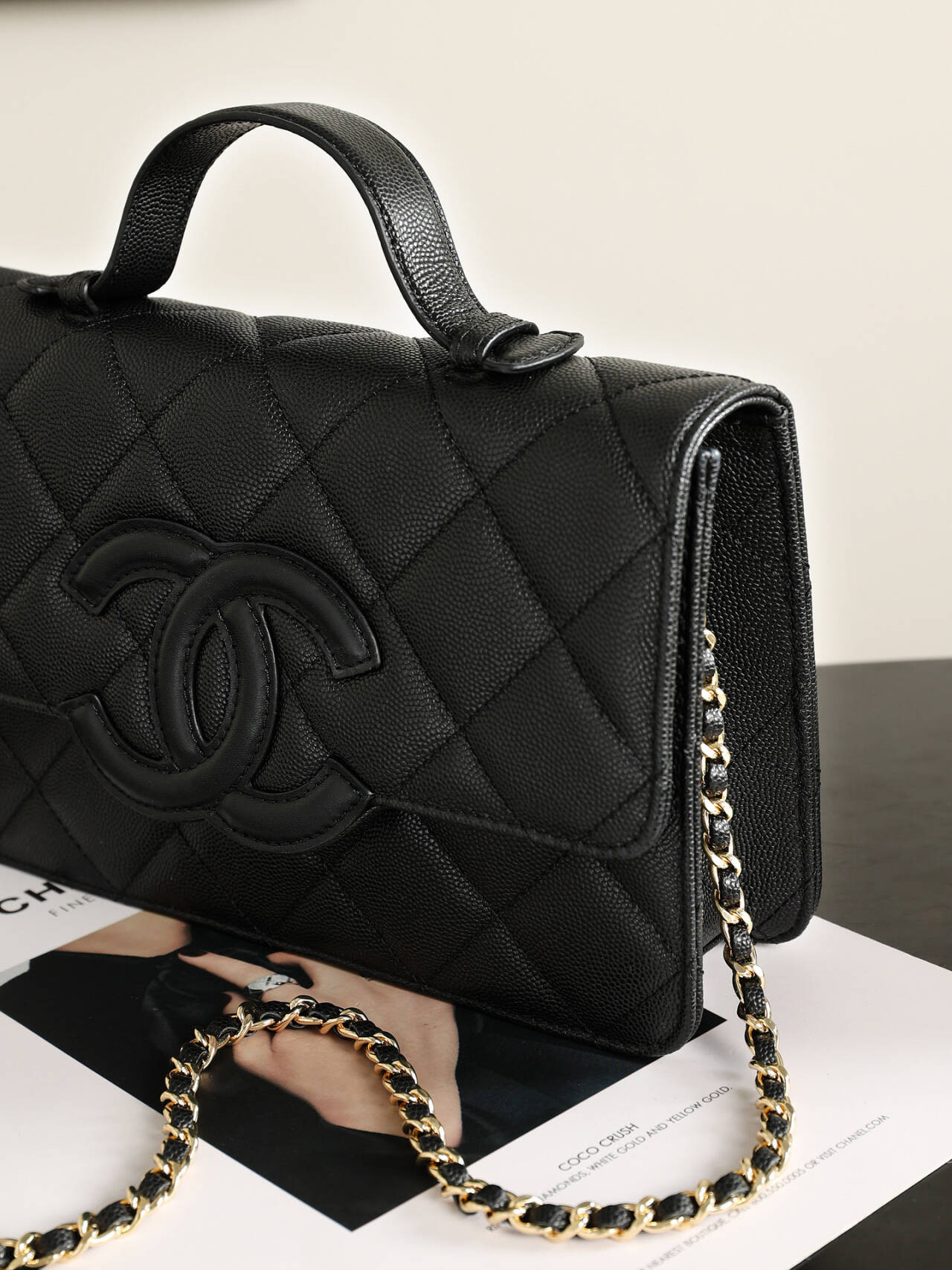 Ch*el flap bag as6554 16x24x5cm