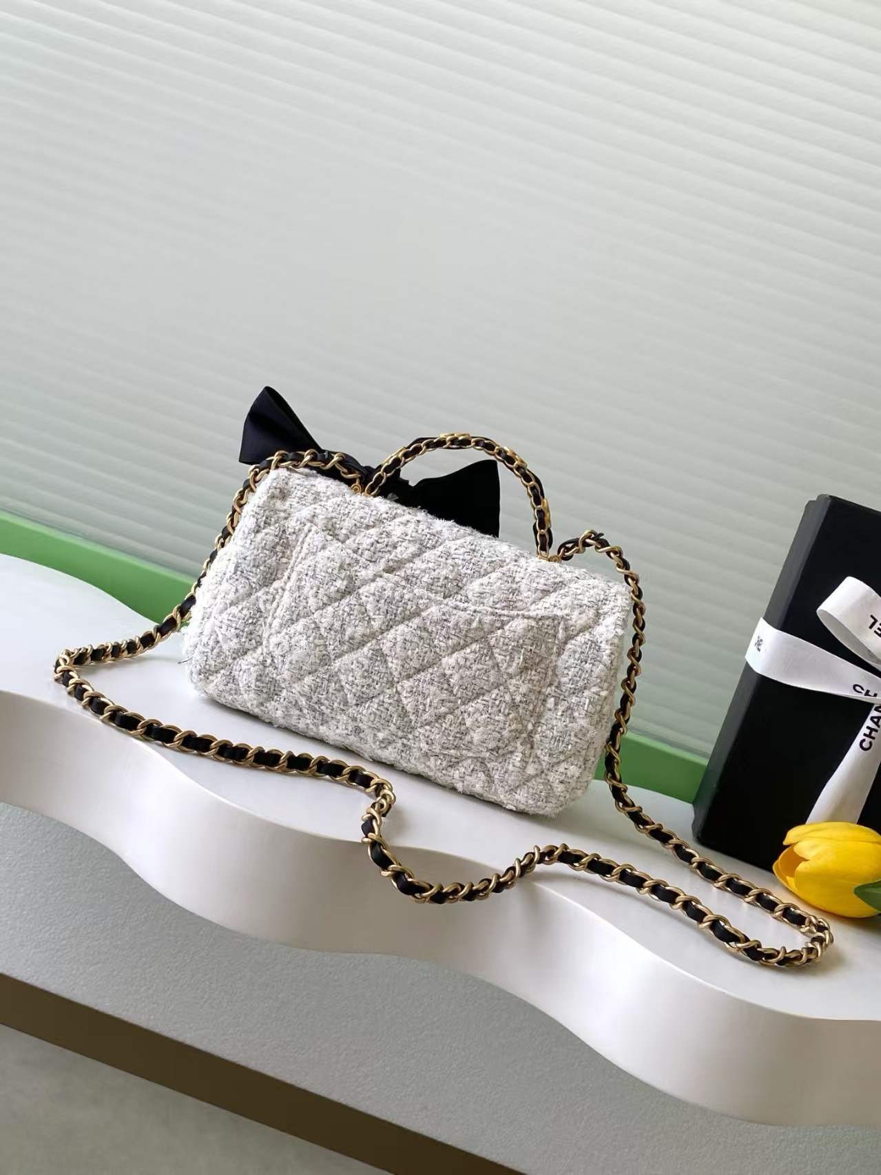 Ch*el mini flap bag with top handle 13x20x6cm