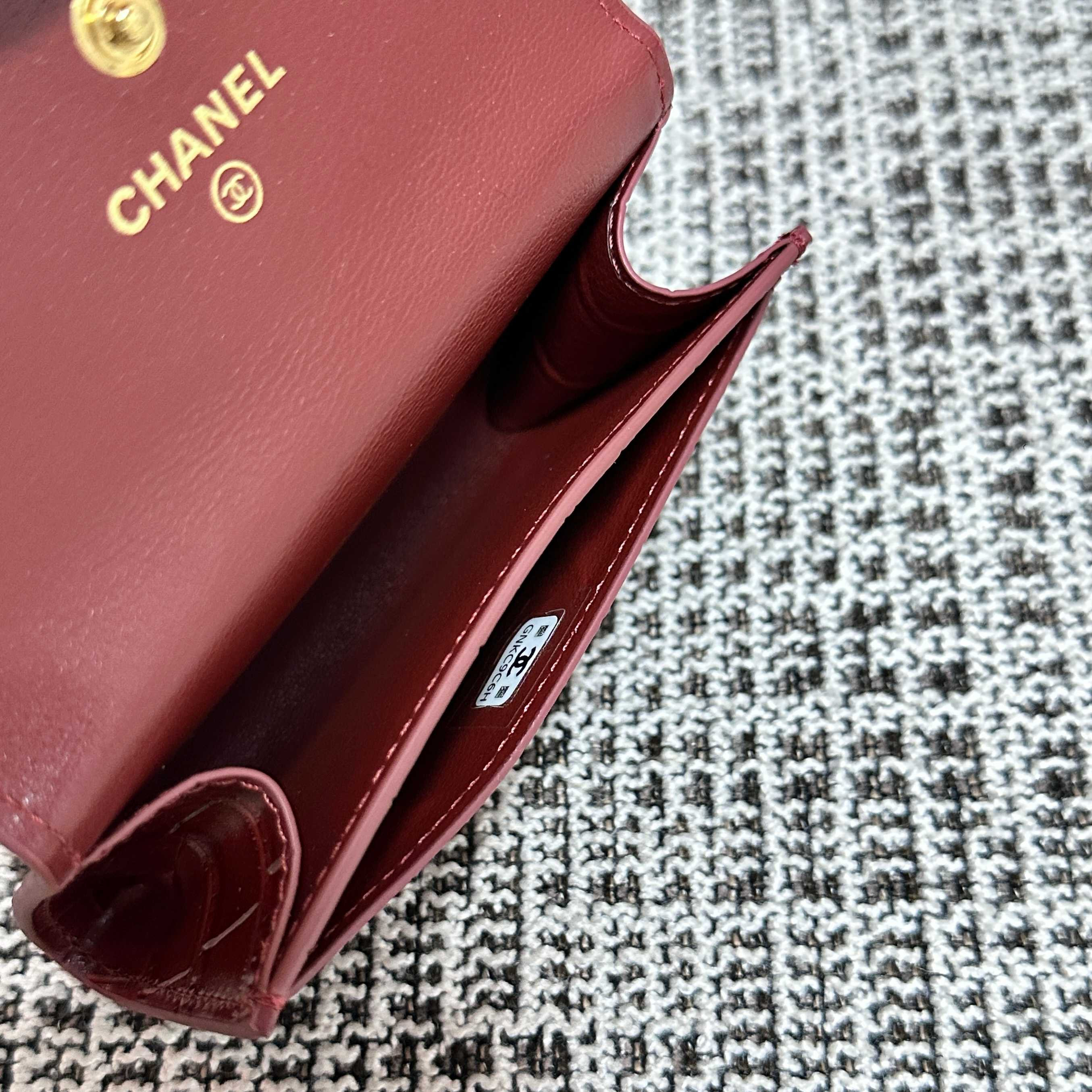 Ch*el flap card holder 7.5x11x2cm
