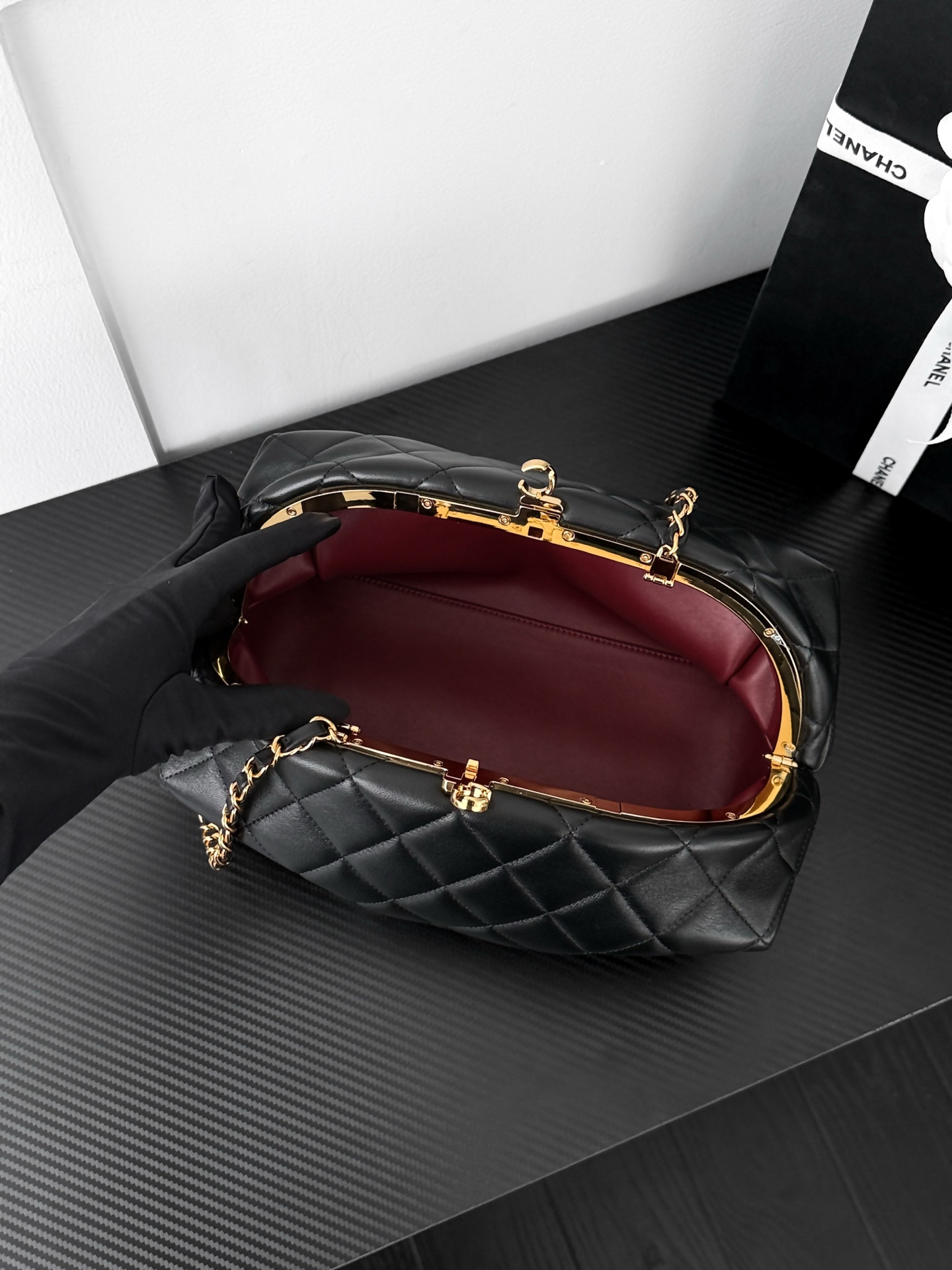 Ch*el clutch bag ap5251 12x27x7.5cm