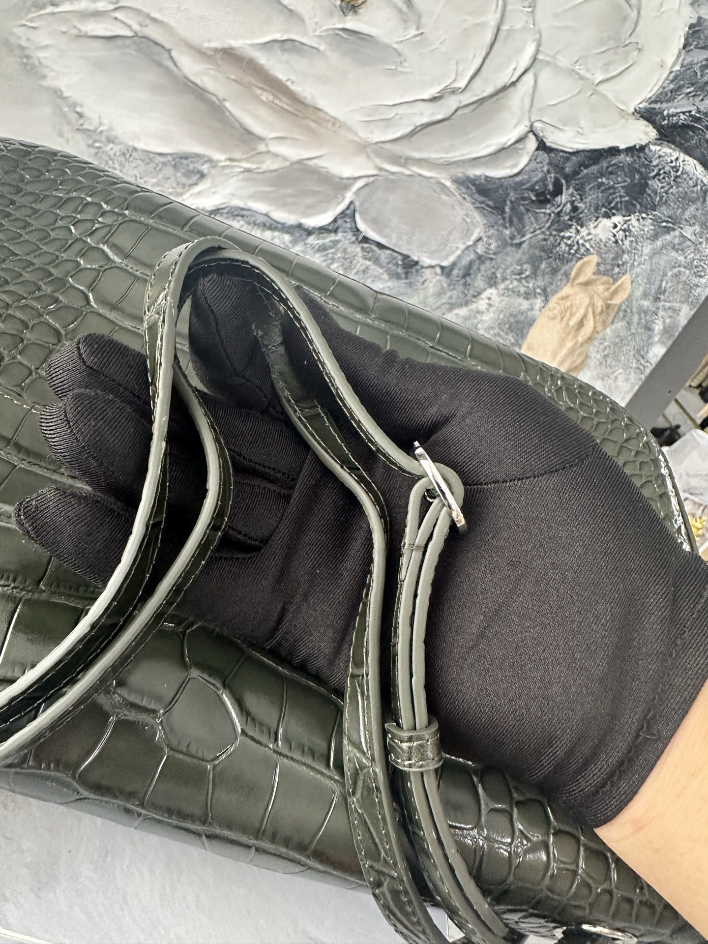 Ch*el maxi flap bag olive green gold hardware as6231 19.5x32x10cm