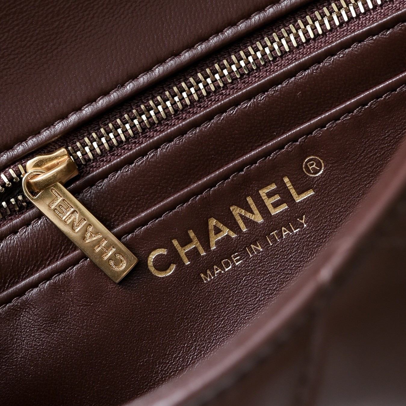 Ch*el flap bag brown as1787 20x13x7cm