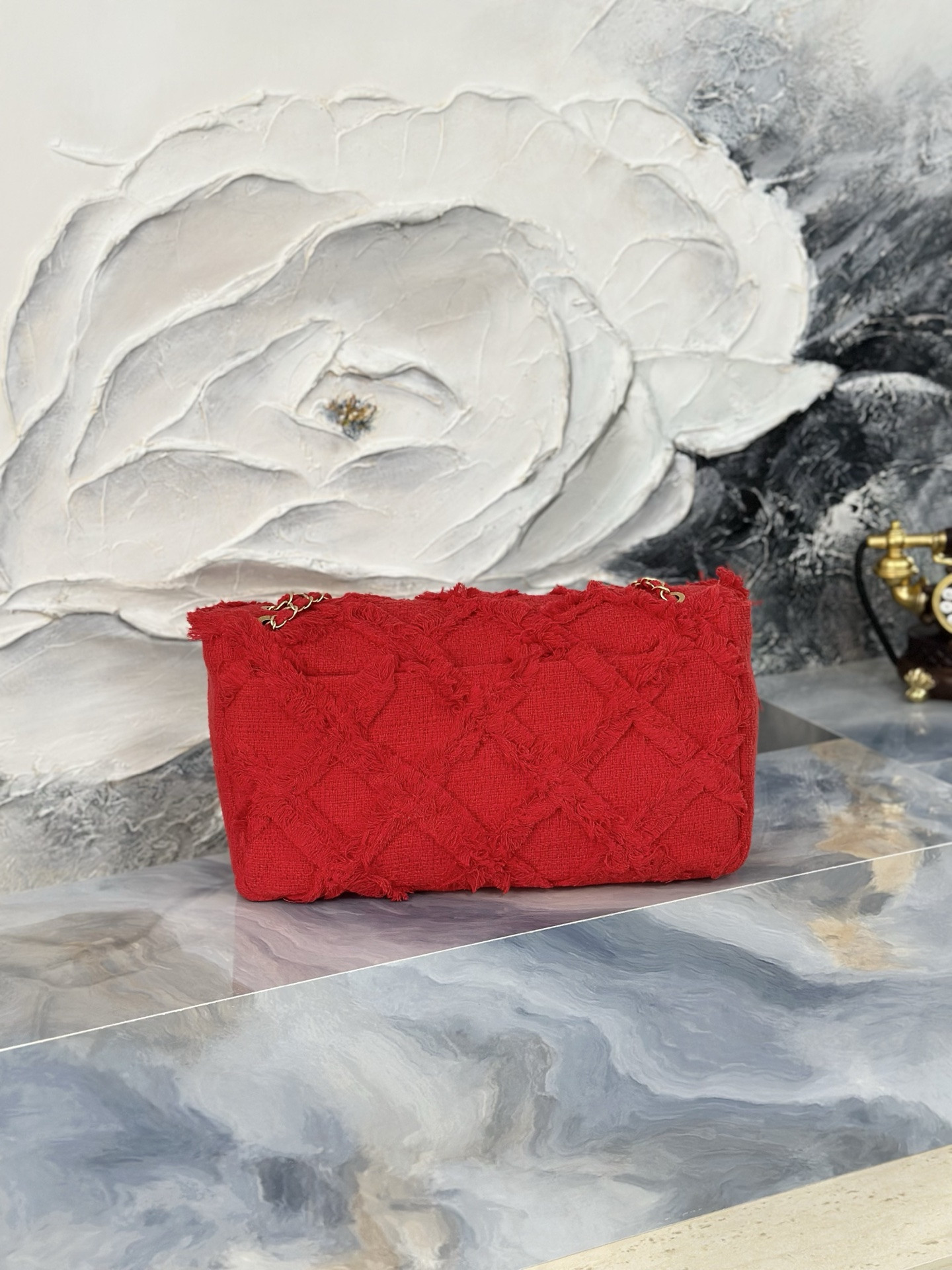 Ch*el tweed nature flap bag as3348 38x21x11cm
