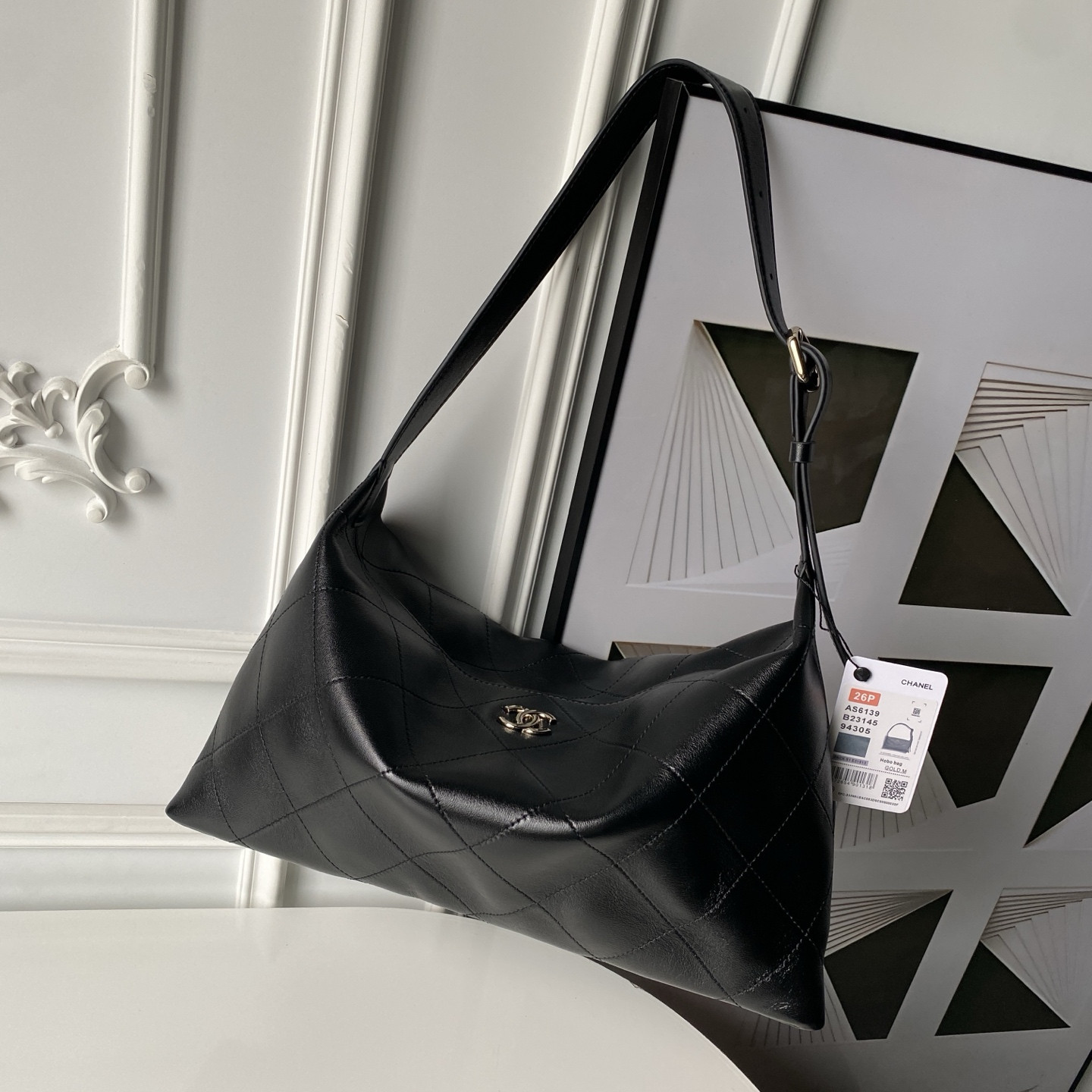 Ch*el hobo bag as6139 32x24x12cm