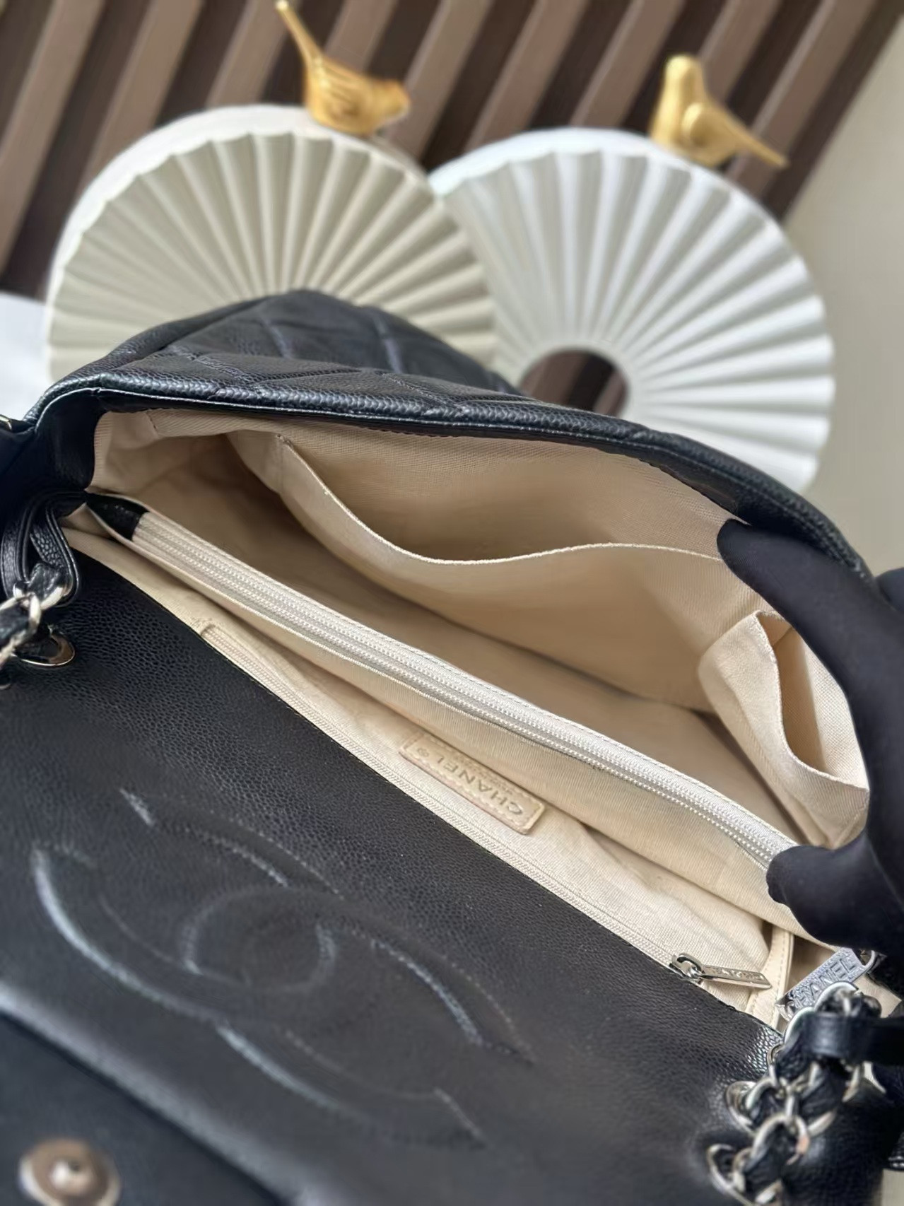 Ch*el flap bag as3372 34x22x10cm