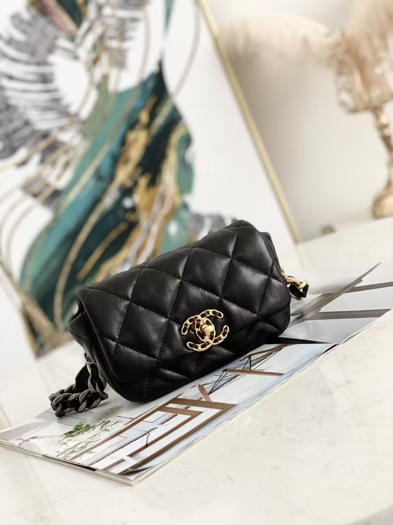 Ch*el 19 belt bag 20x10x5.5cm
