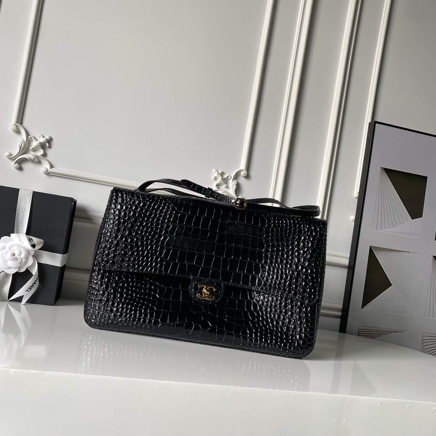 Ch*el maxi flap bag gold hardware as6233 26x38.5x11cm