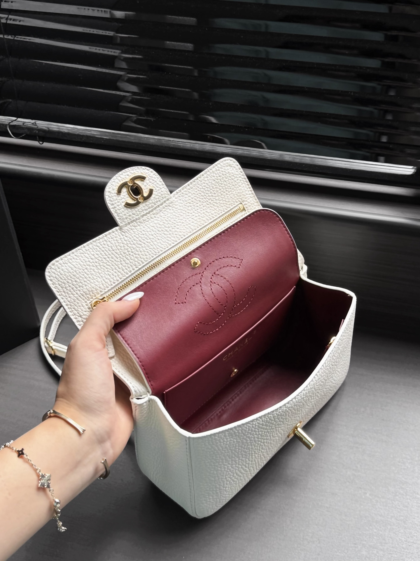 Ch*el mini flap bag gold hardware as6573 13x20x6cm