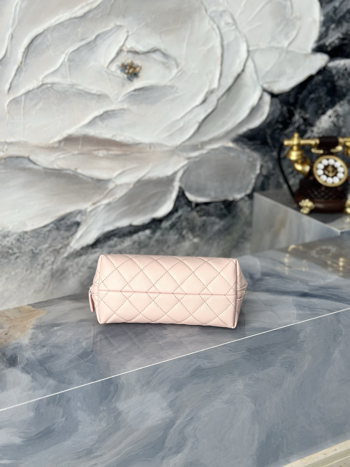 Ch*el quilted cosmetic bag a31102 19x13x10cm
