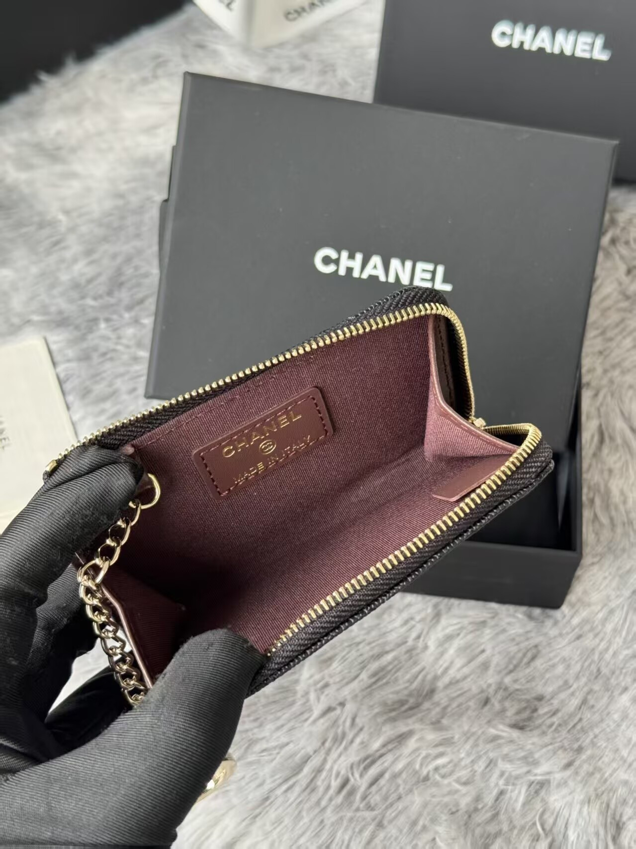 Ch*el card holder 11.5×7.5×1.5cm