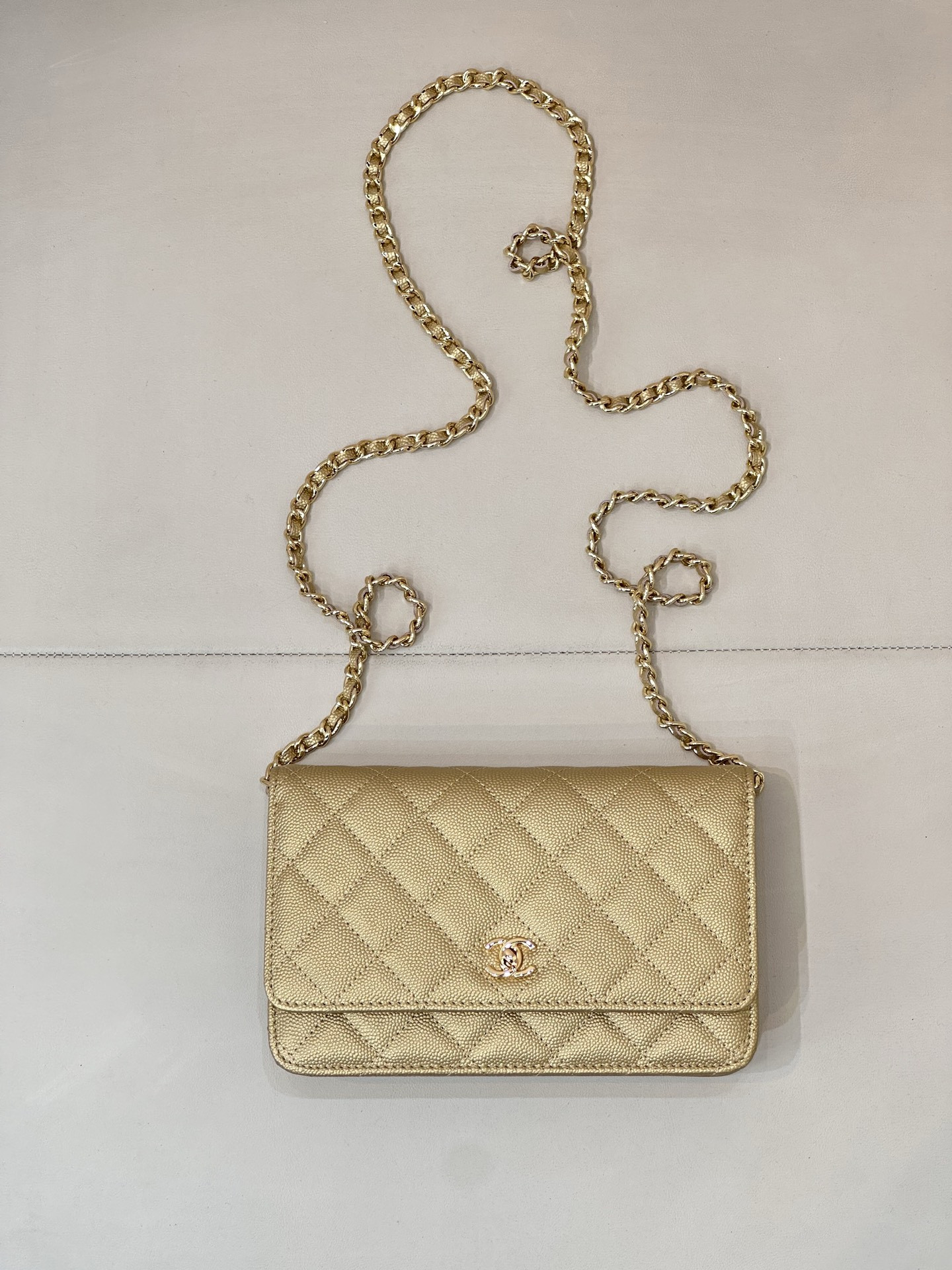 Ch*el woc classic wallet on chain 13x19x3cm