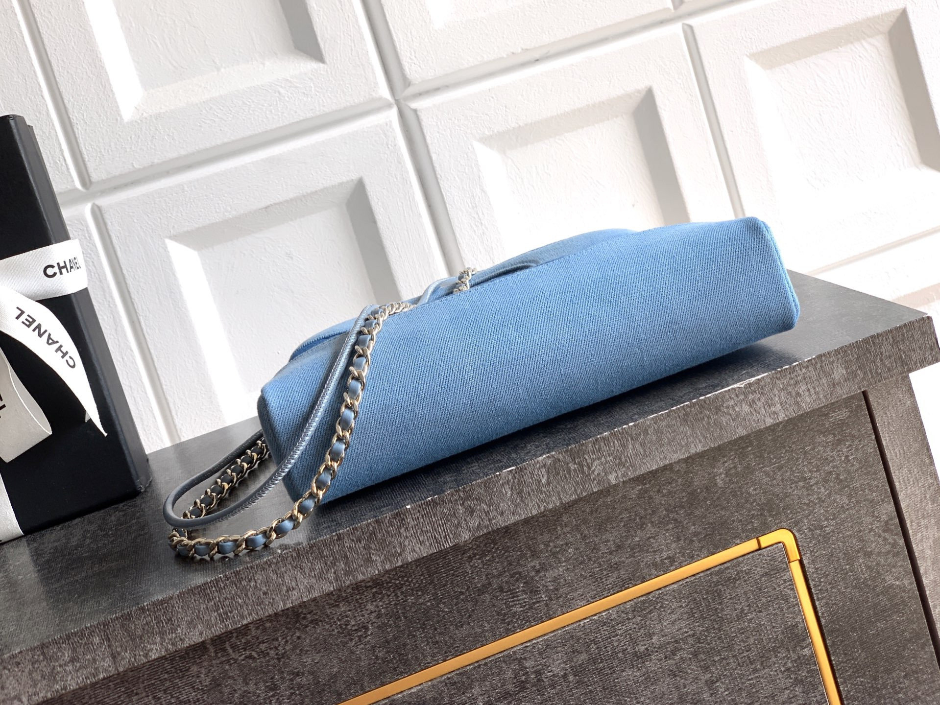 Ch*el 31 mini shopping bag dark blue as4133 22x23x5cm