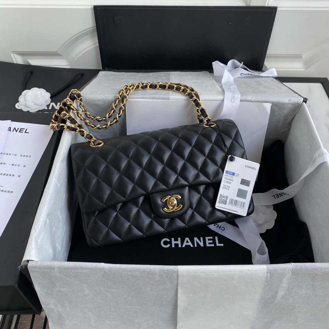 Ch*el classic flap bag a01112 15.5x25x6cm