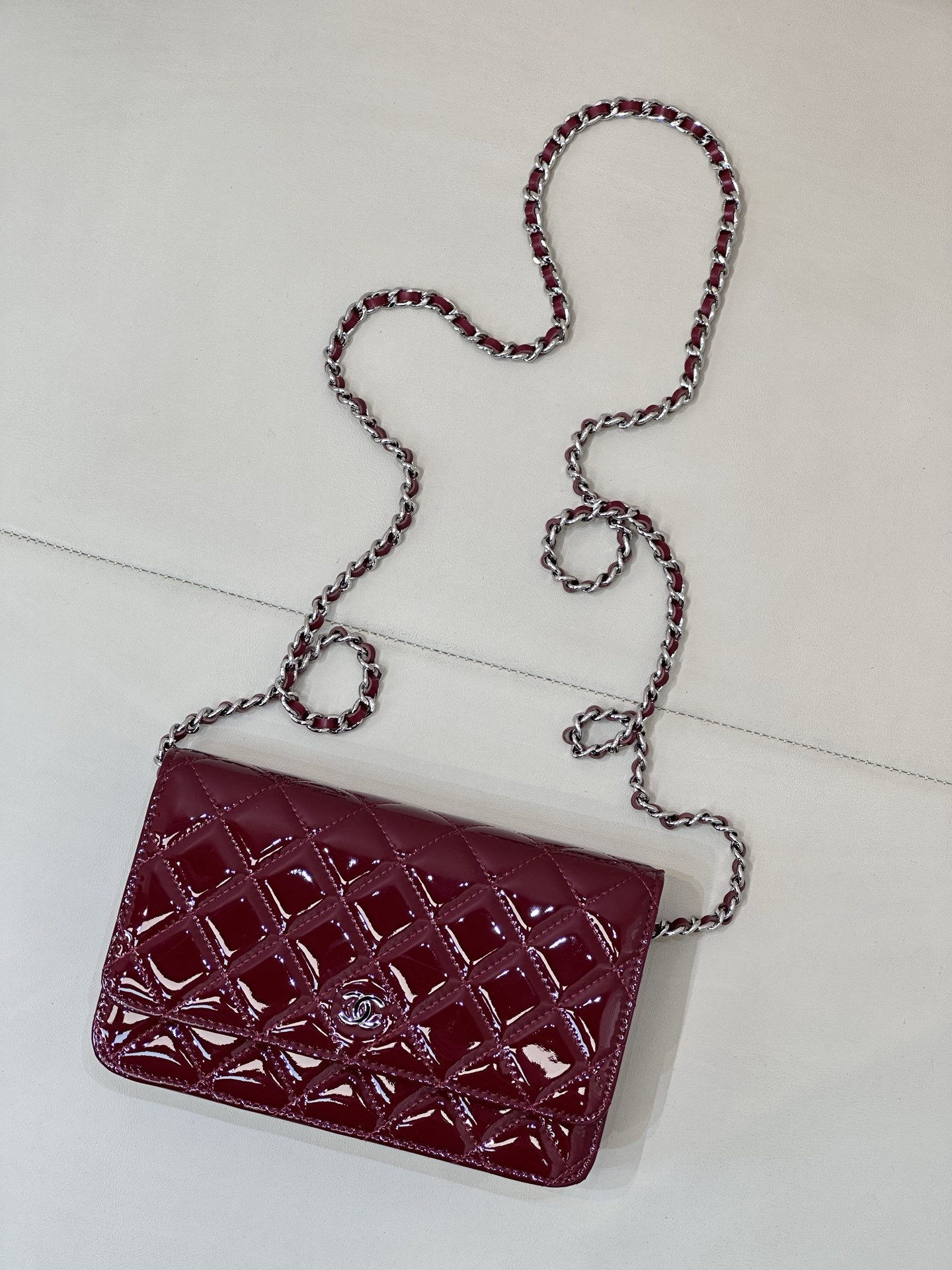 Ch*el woc classic wallet on chain 13x19cm