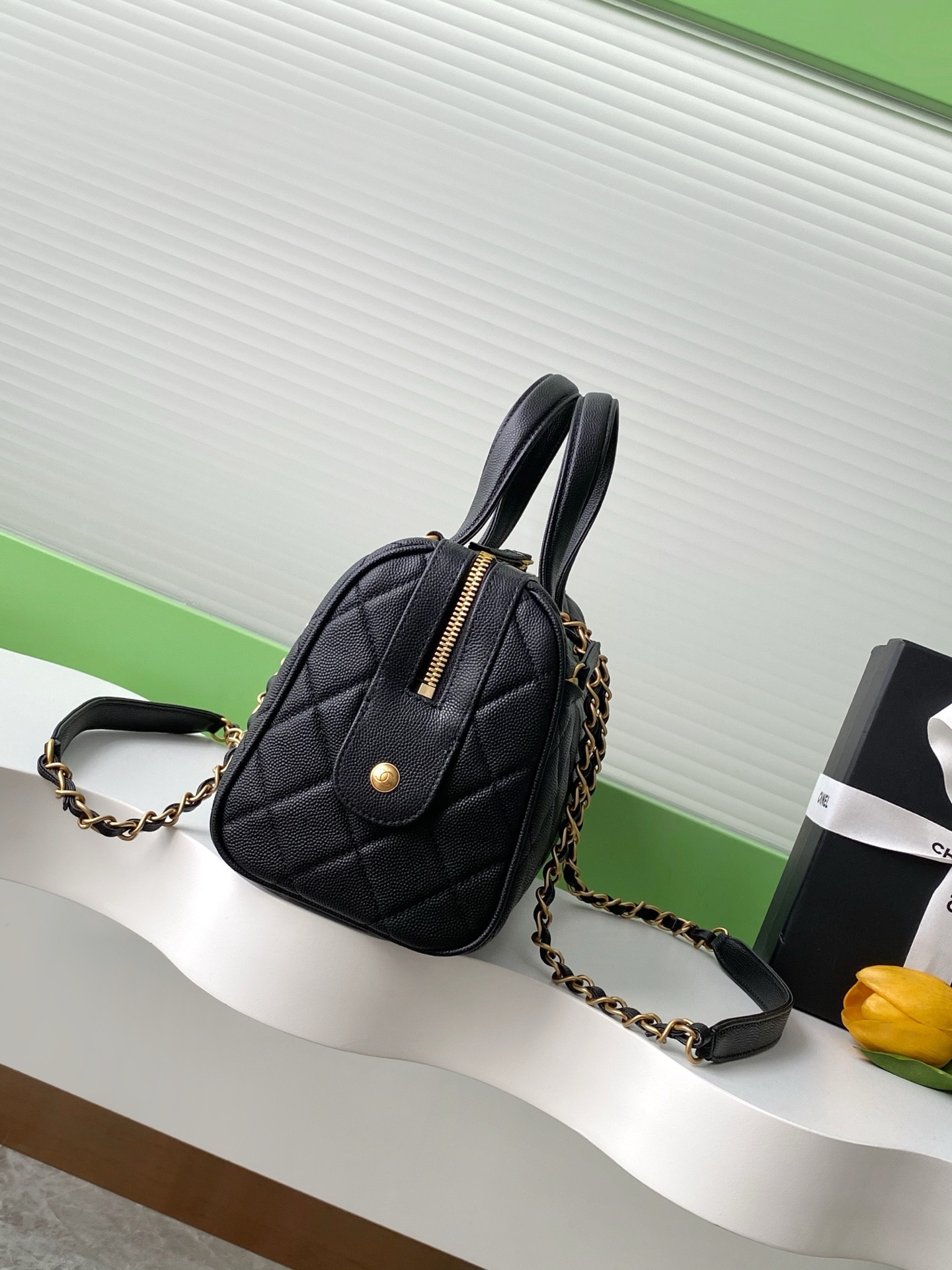 Ch*el large bowling bag as5579 17x31x13cm