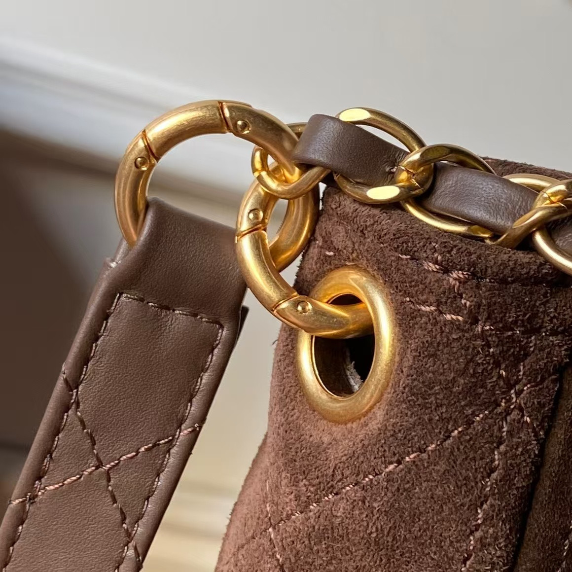 Ch*el suede handbag 24x30x8cm