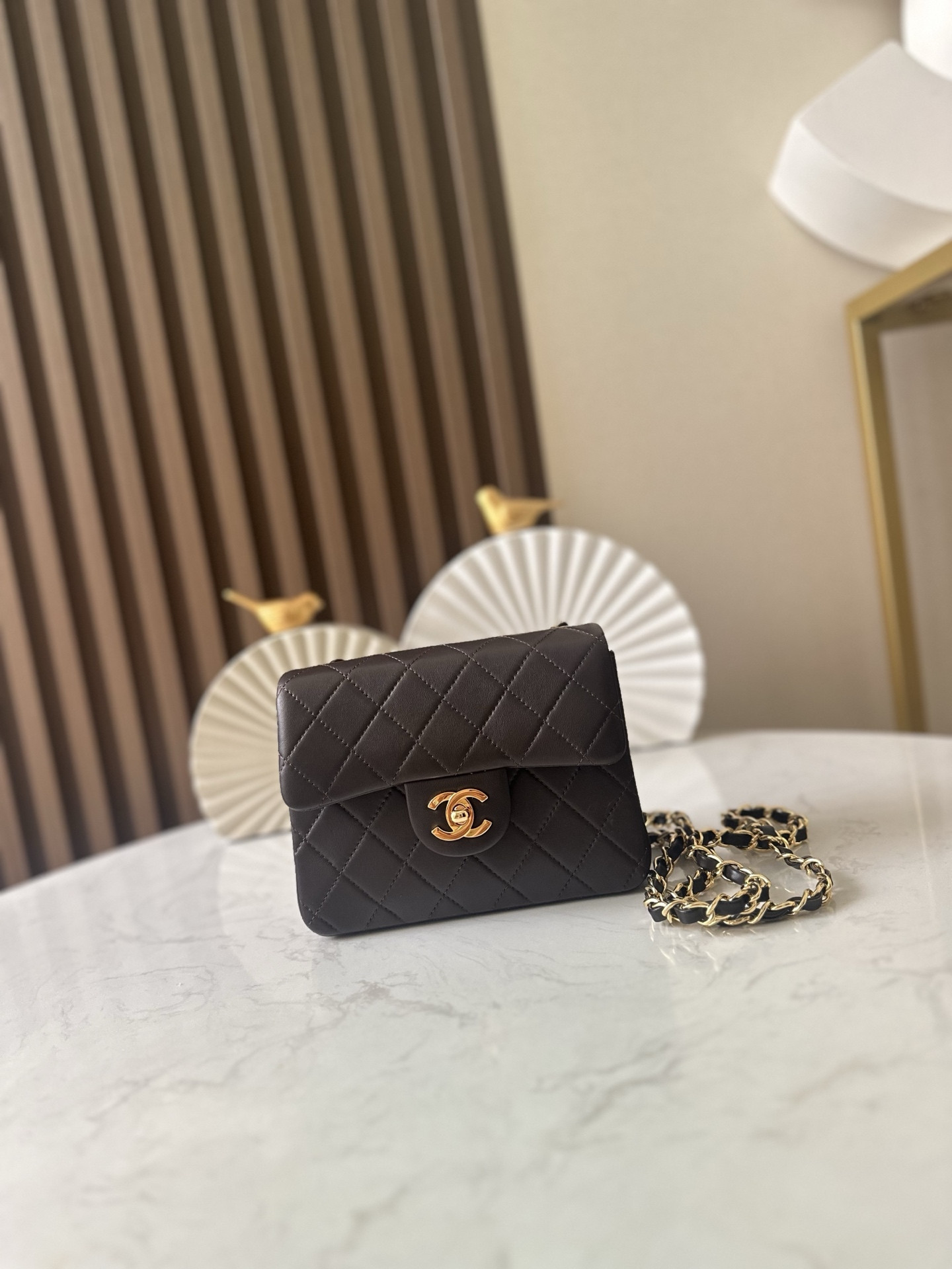 Ch*el mini square flap bag 17.5cm
