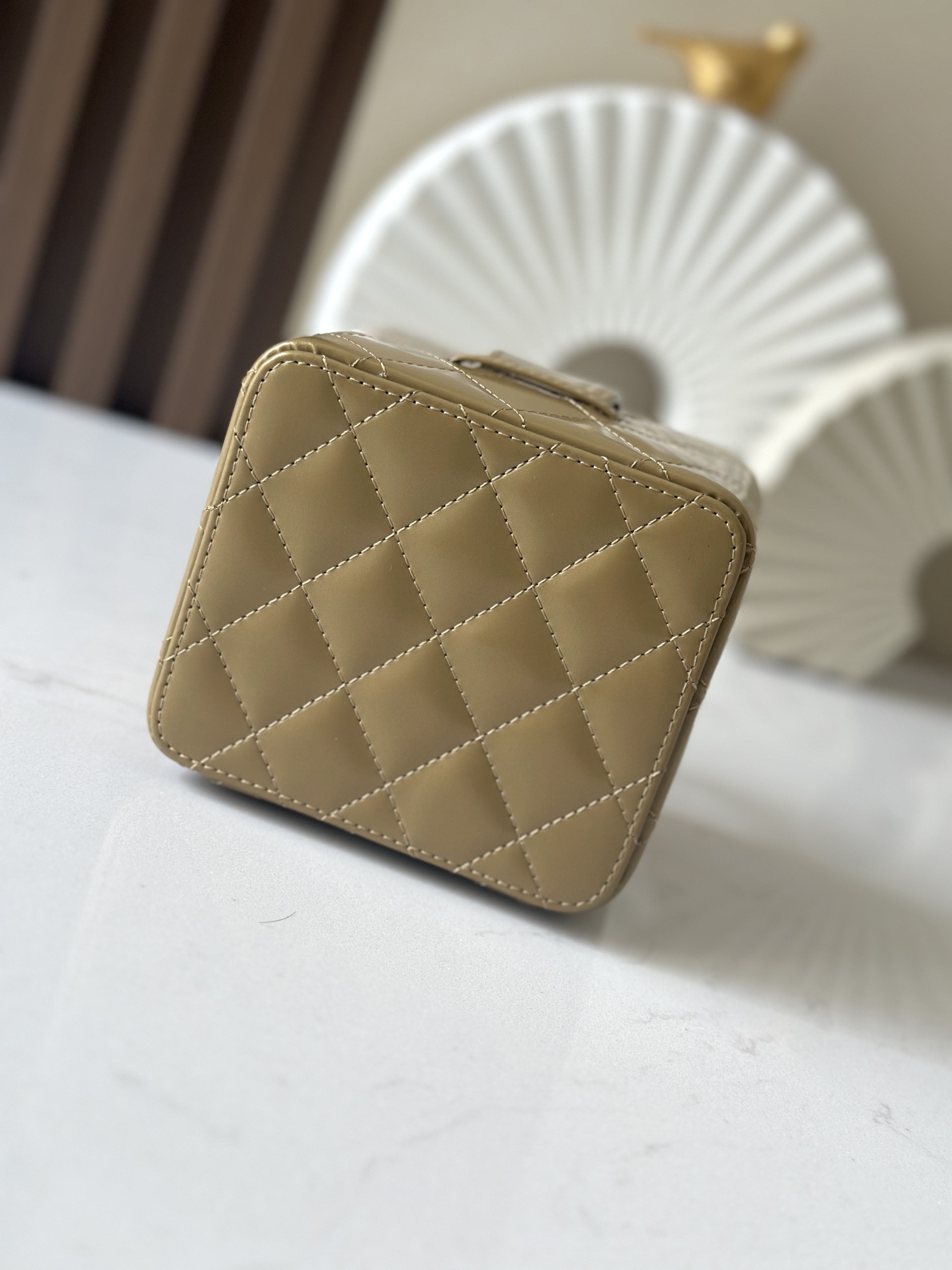 Ch*el vintage cosmetic bag 11x9.5x8.5cm
