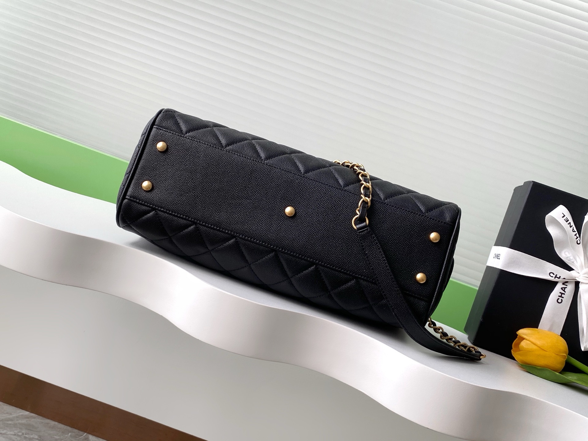 Ch*el large bowling bag as5579 17x31x13cm