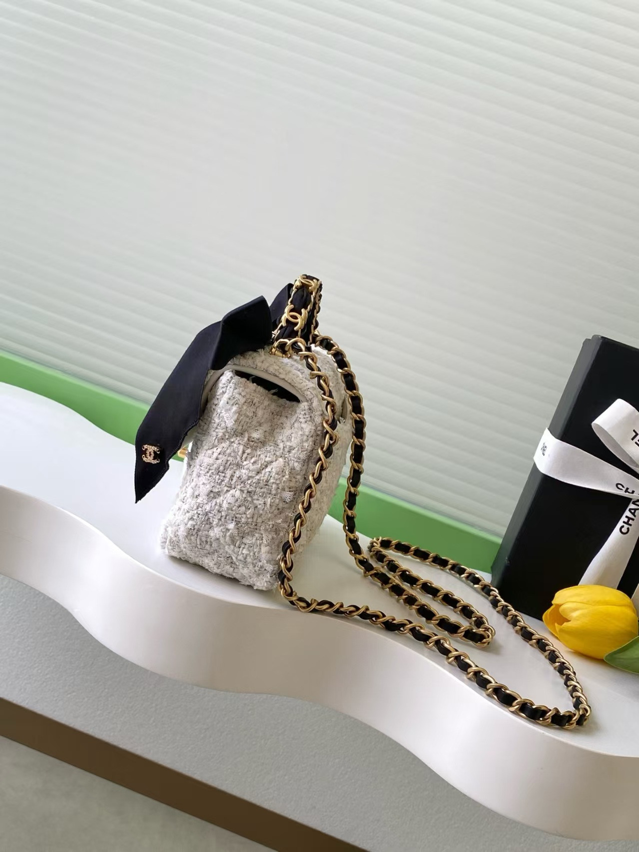 Ch*el mini flap bag with top handle 13x20x6cm